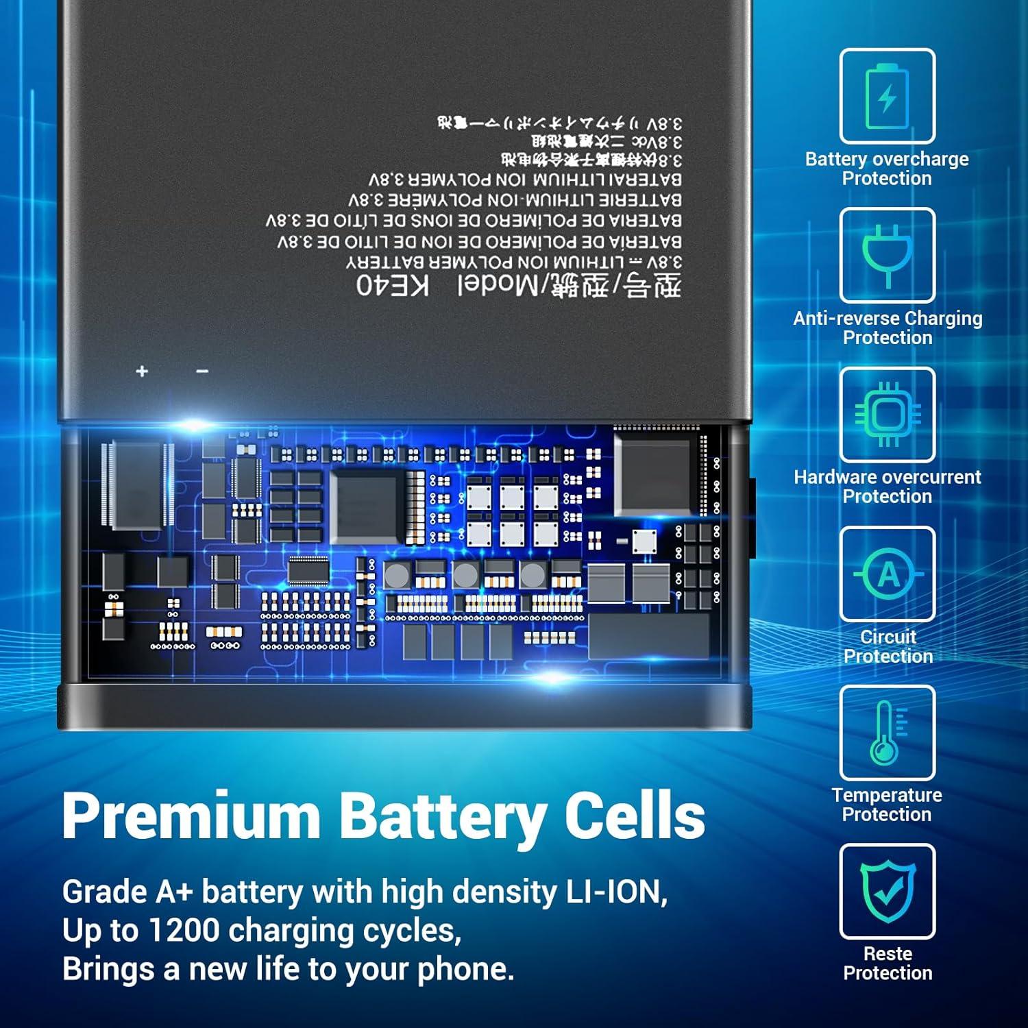 Batería de Reemplazo KE40 4000mAh para Moto E6 XT2005