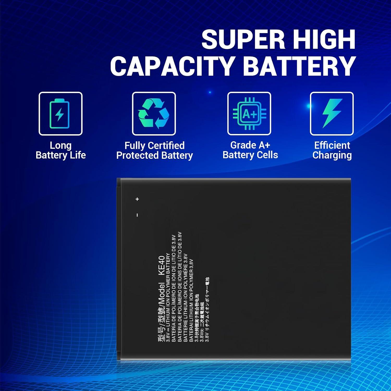 Batería de Reemplazo KE40 4000mAh para Moto E6 XT2005