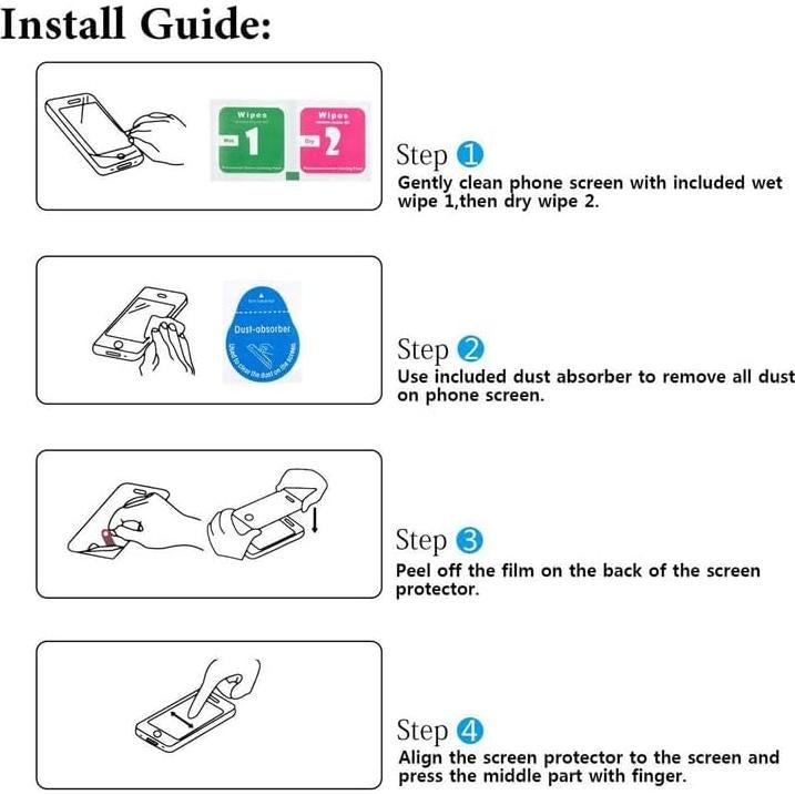 Paquete de 4 Protectores de Pantalla Vidrio Templado AQGG Tecno Pop 7