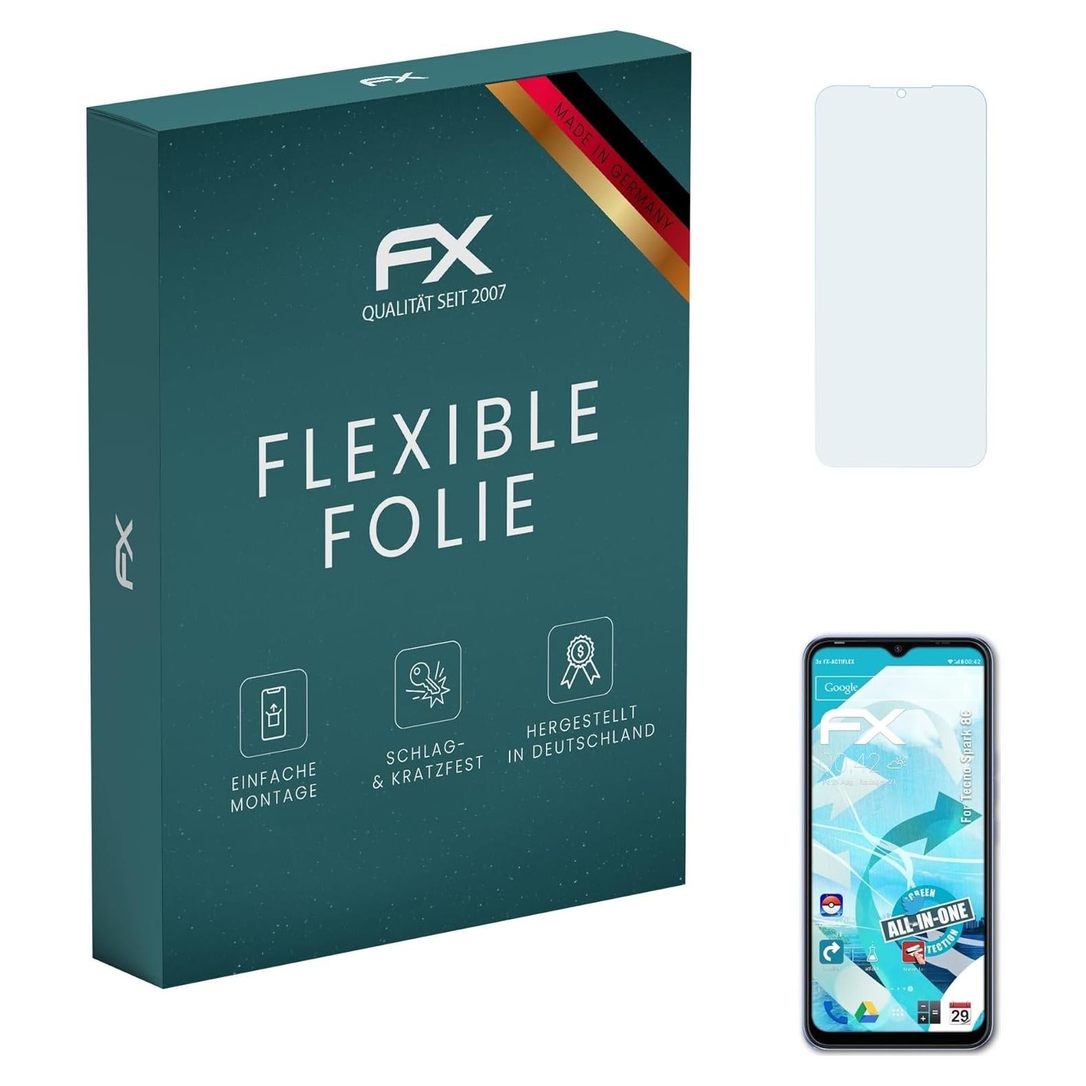 Protector de Pantalla atFoliX FX-ActiFleX para Tecno Spark 8C