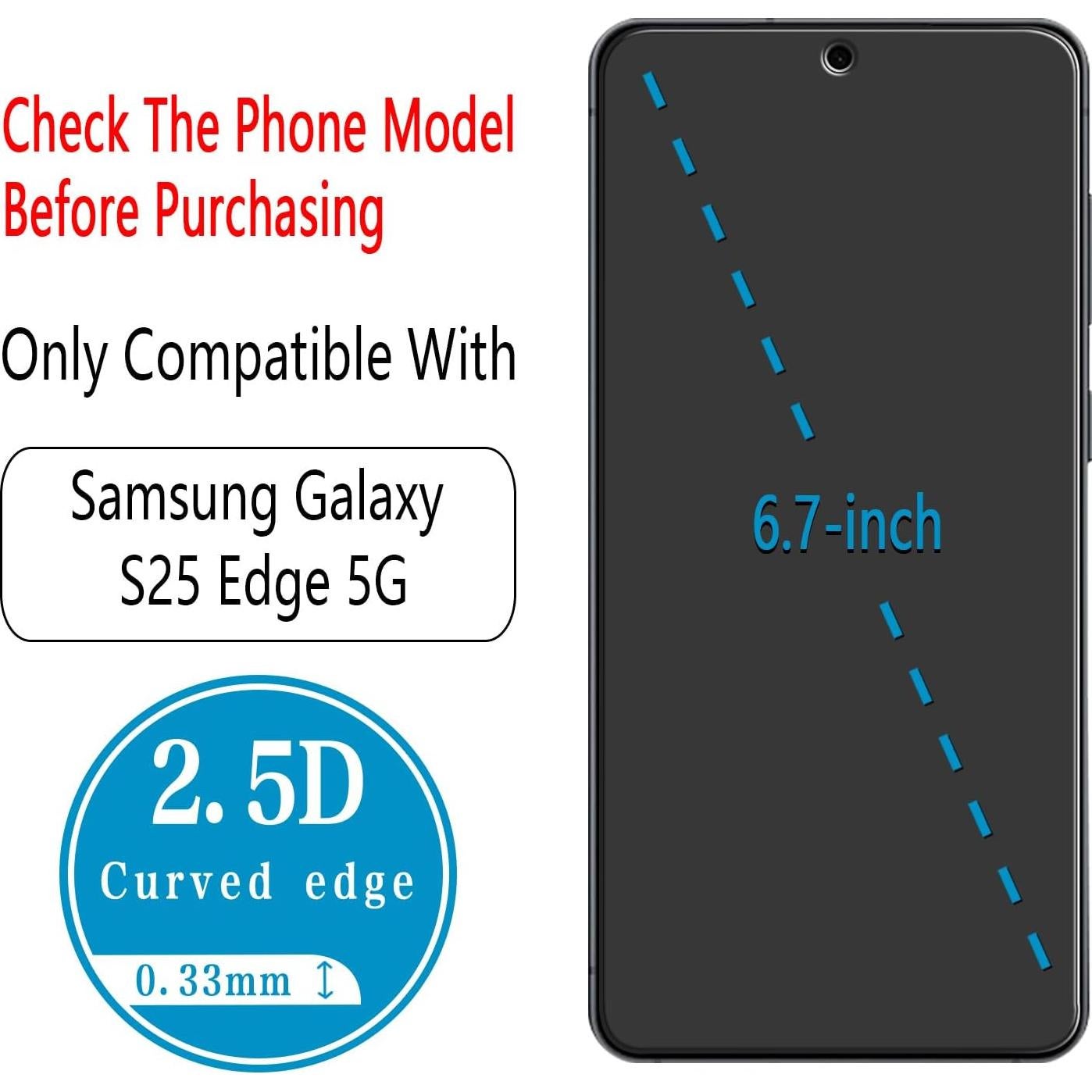 Protector de Pantalla Vidrio Templado Bencuku para Samsung S25 Edge