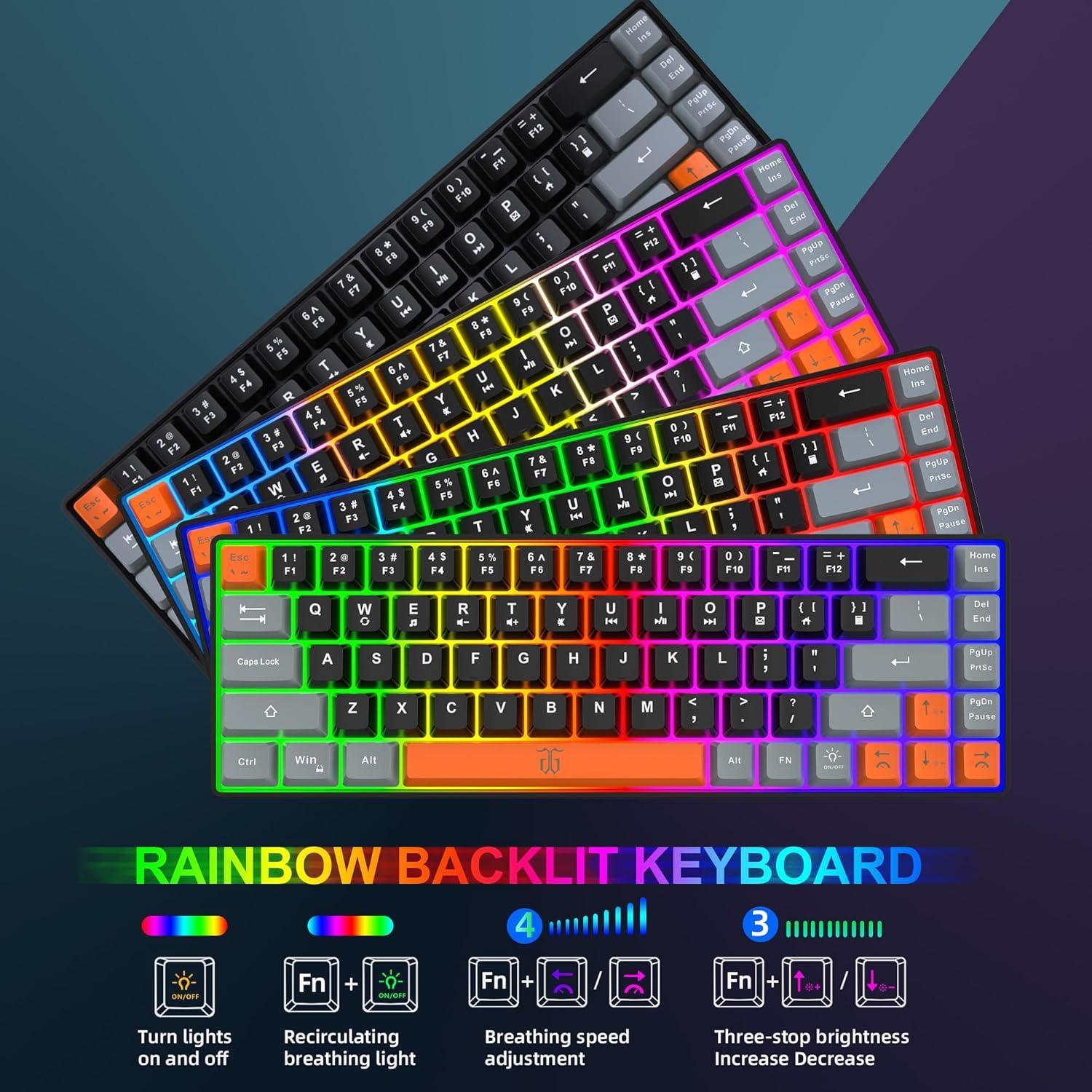 Combo Teclado y Ratón Inalámbrico Snpurdiri 60% RGB