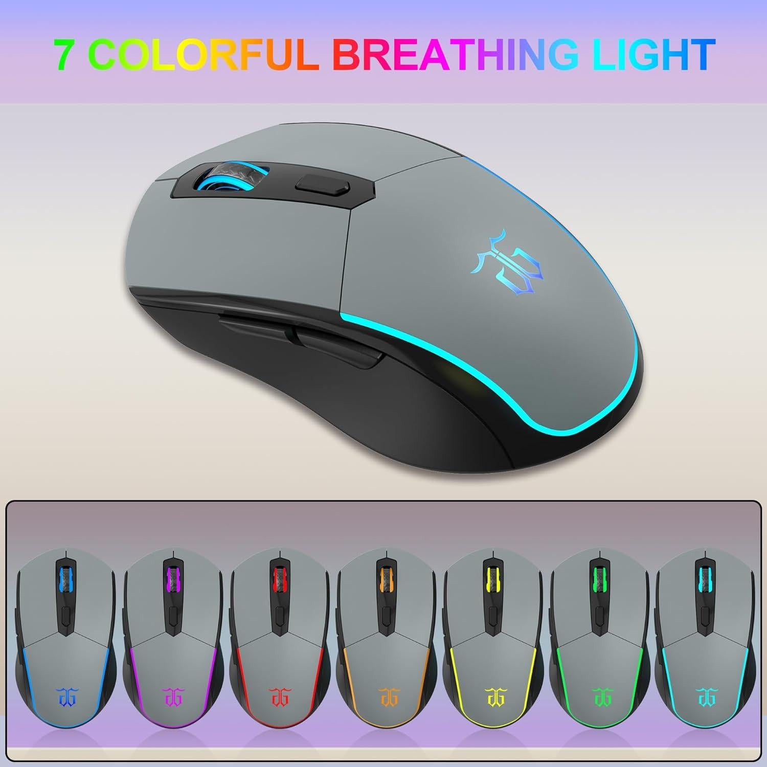 Combo Teclado y Ratón Inalámbrico Snpurdiri 60% RGB