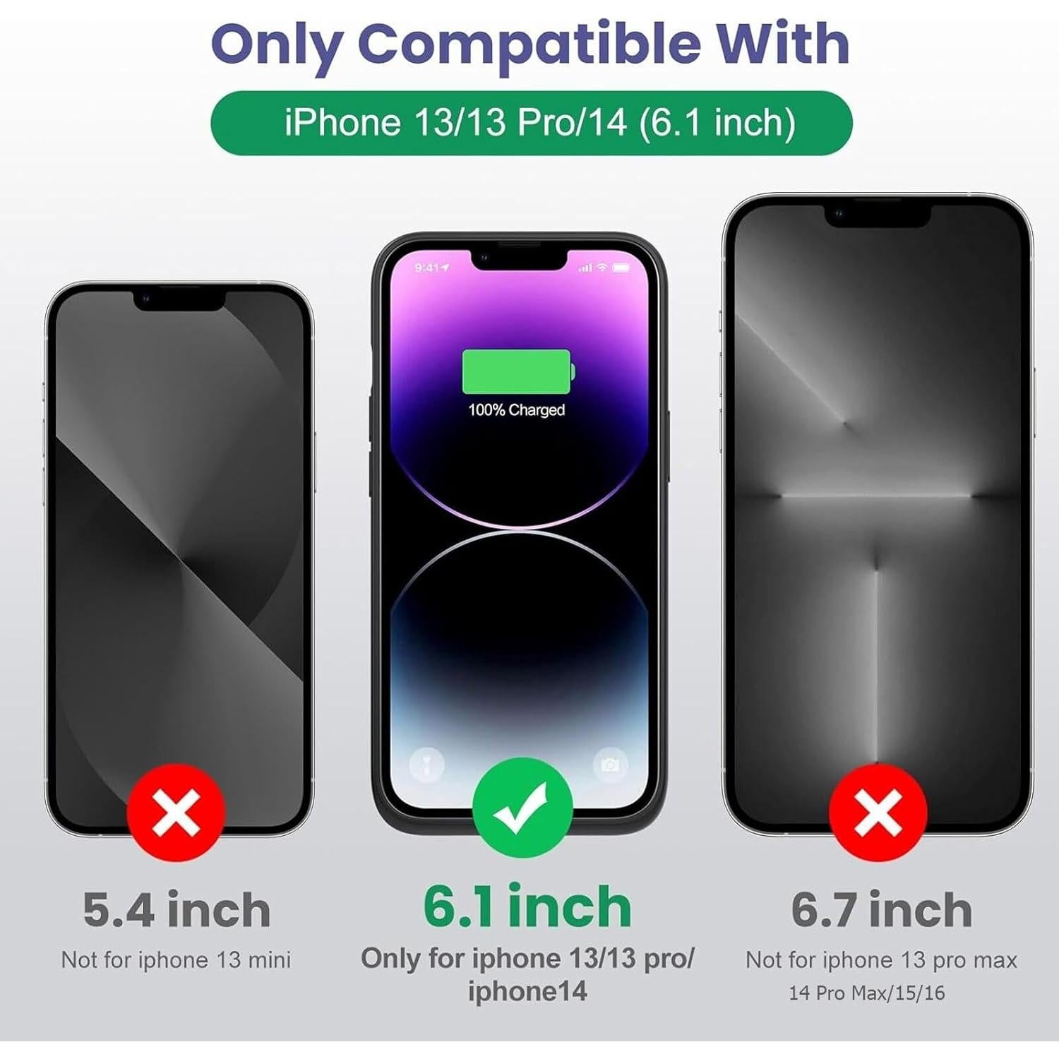 Funda de Batería Feob 7500mAh para iPhone 13/13 Pro/14 - Negro