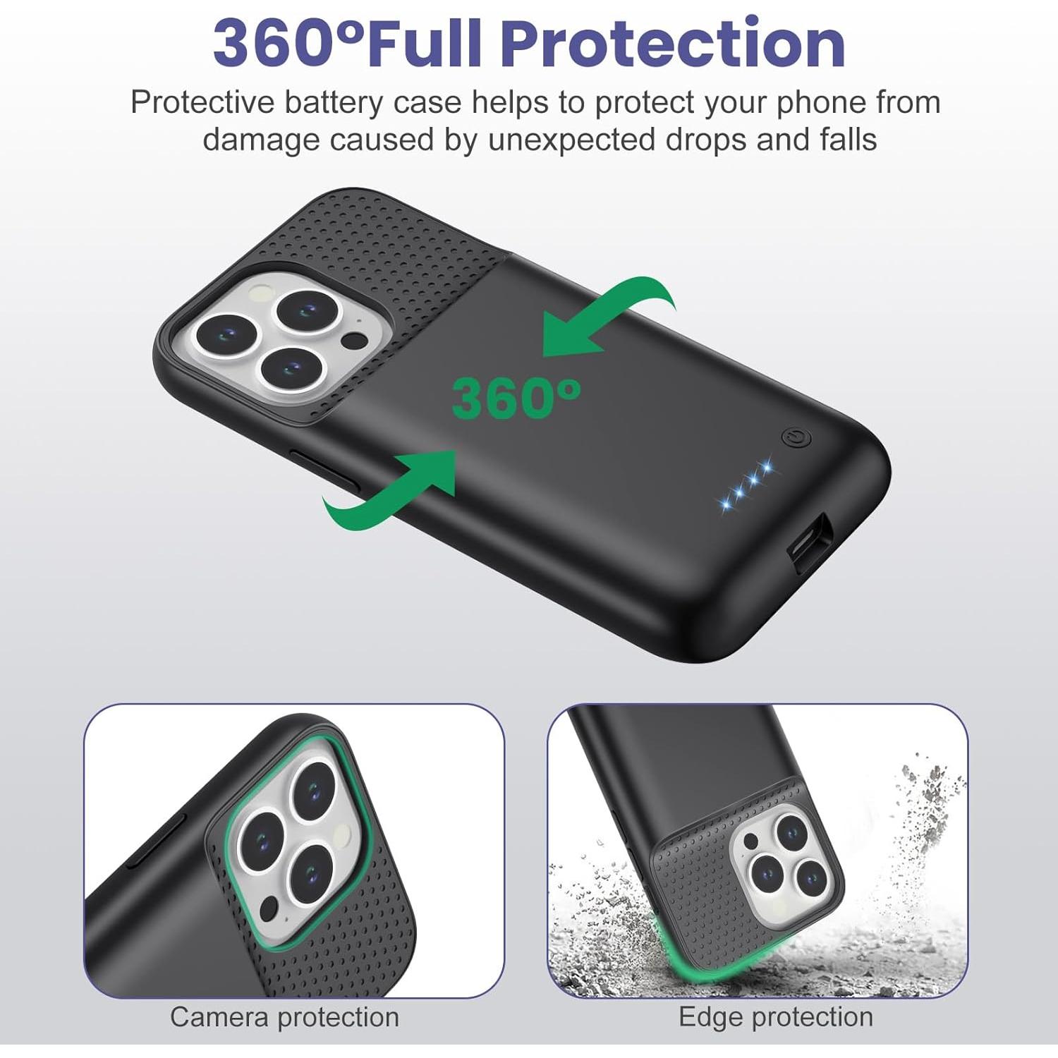 Funda de Batería Feob 7500mAh para iPhone 13/13 Pro/14 - Negro