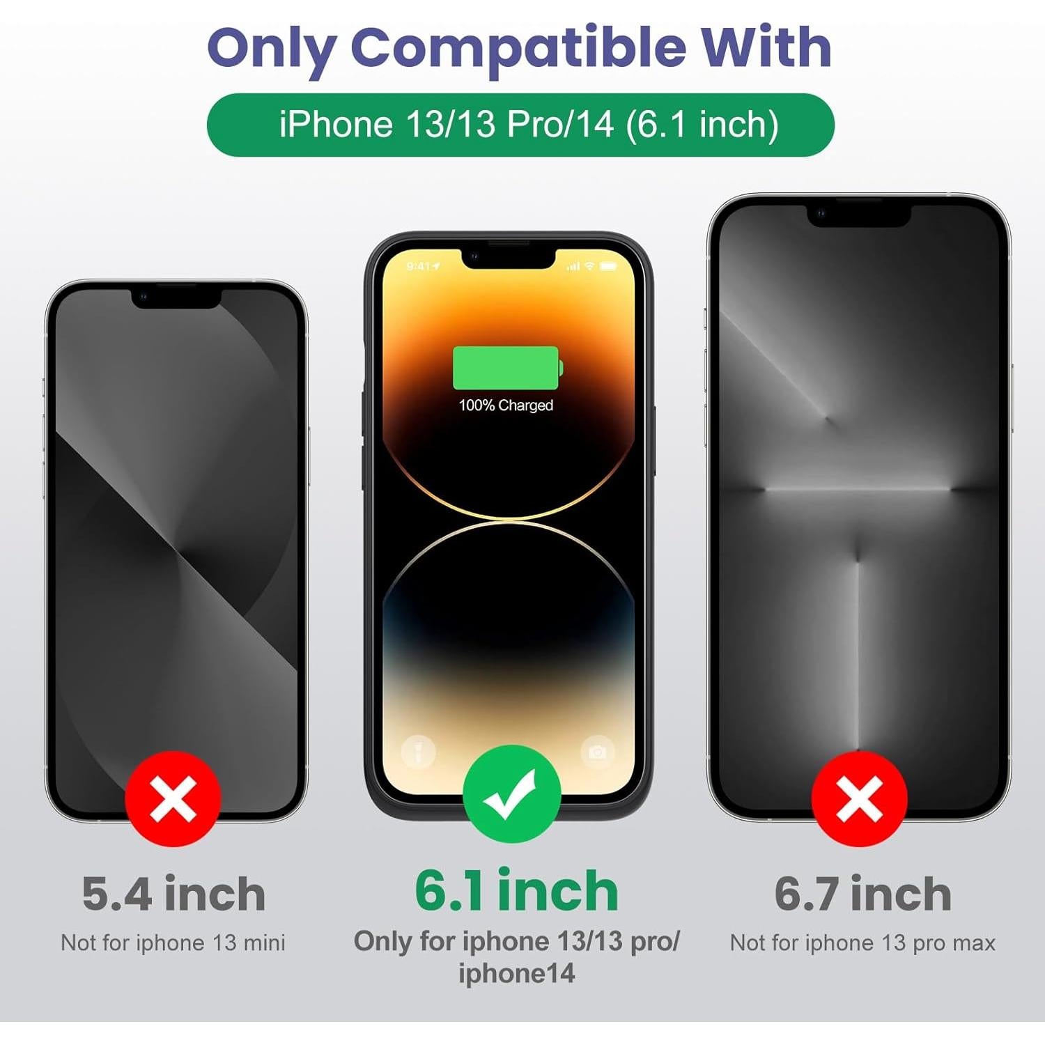 Funda de Batería 7500mAh Yacikos para iPhone 13/13 Pro/14