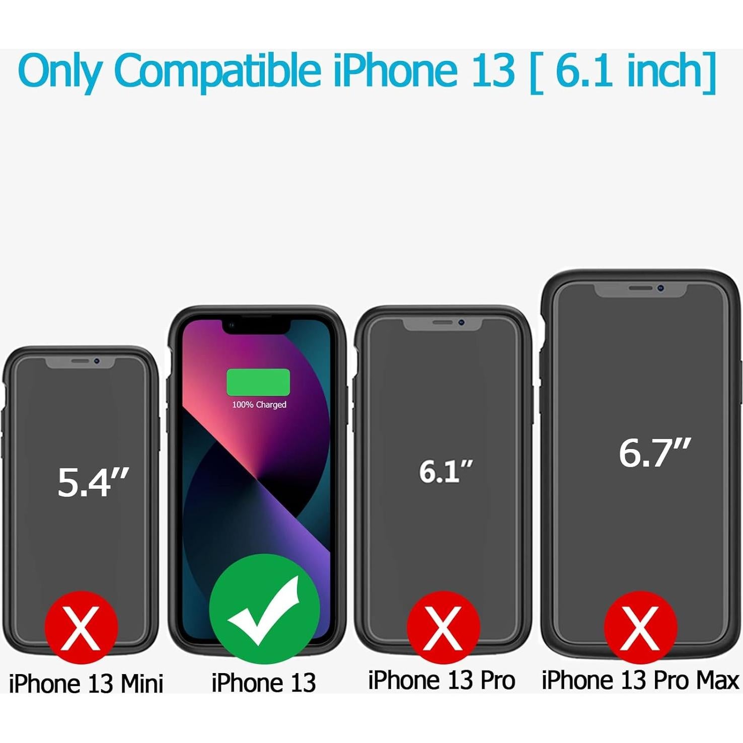 Funda de Batería 7000mAh para iPhone 13 - YINGYKJ Negra