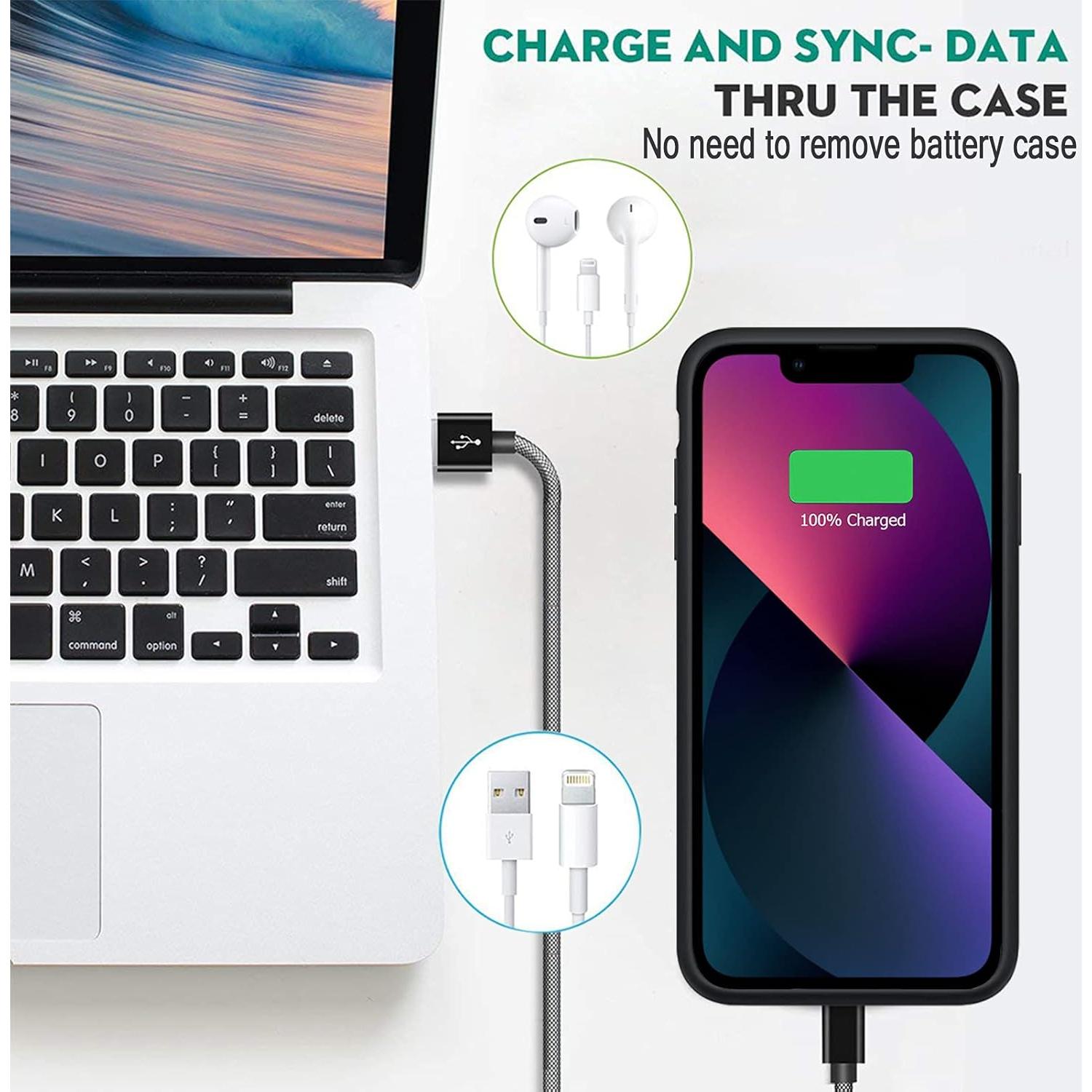 Funda de Batería 7000mAh para iPhone 13 - YINGYKJ Negra