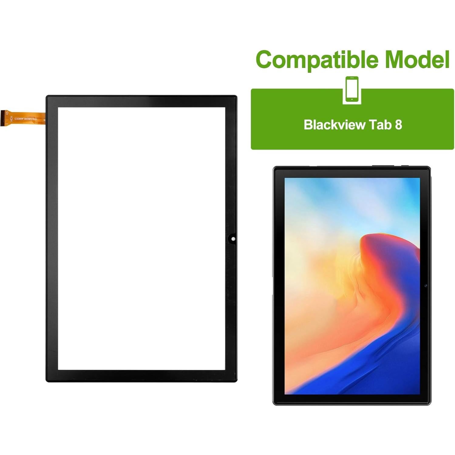 Cristal Frontal de Reemplazo Blackview Tab 8 con Kit de Herramientas