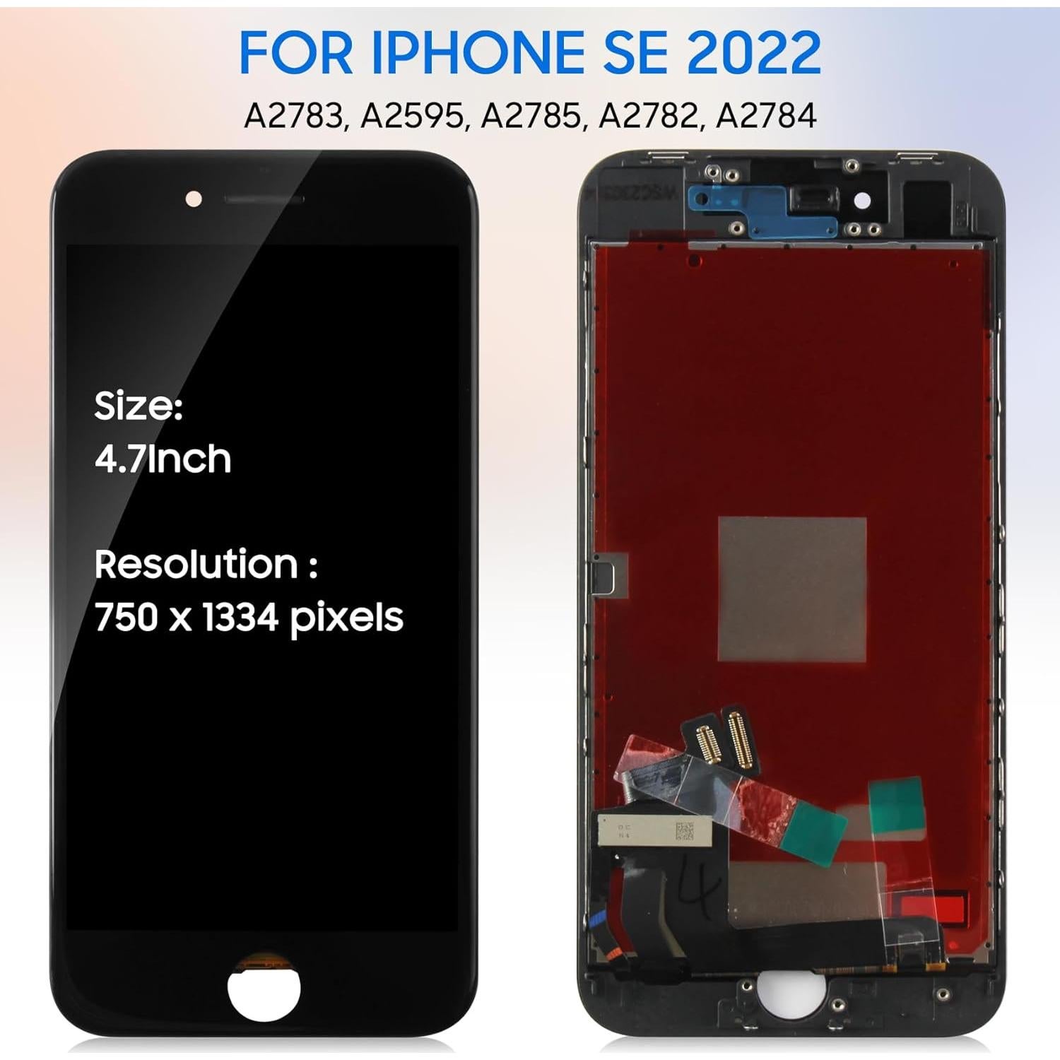 Reemplazo Pantalla LCD Táctil Negra para iPhone SE 2022