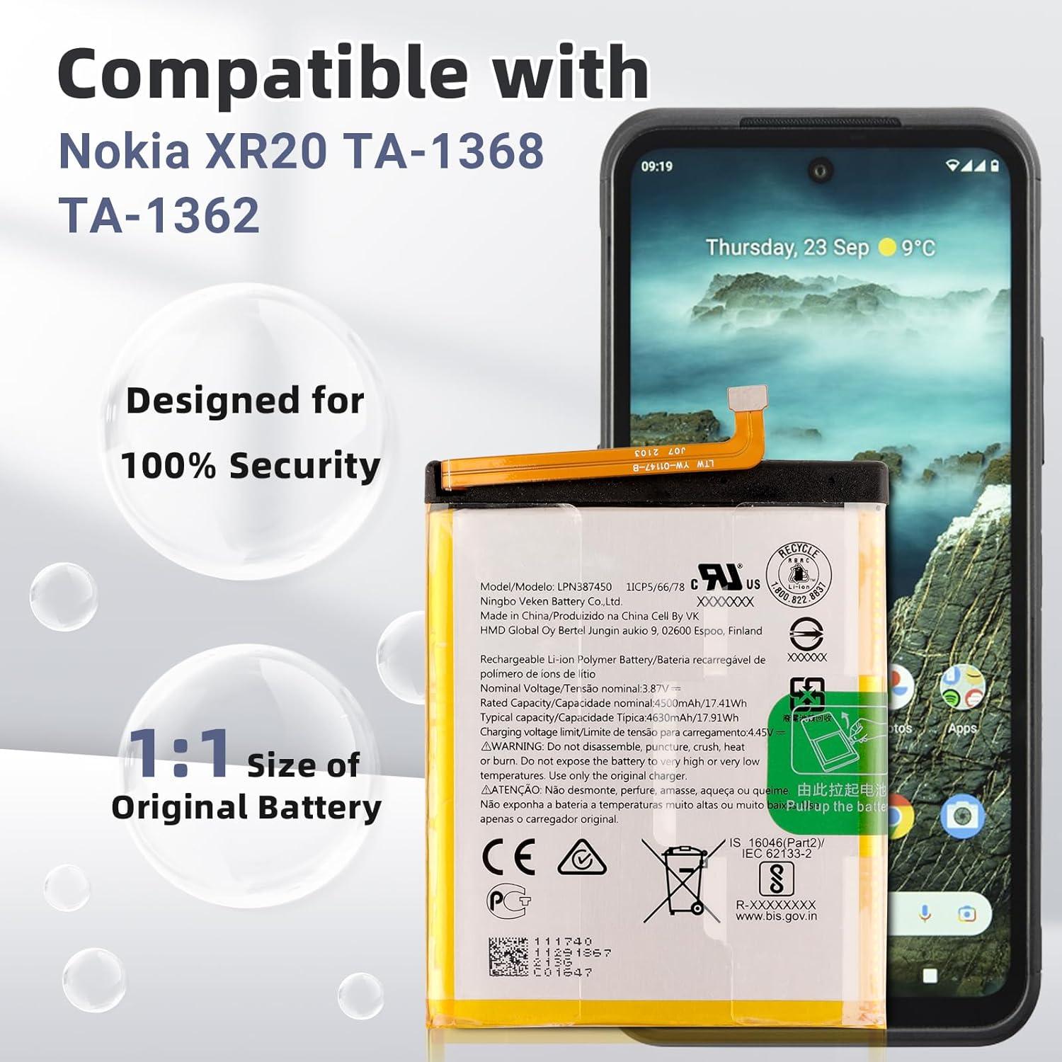 Batería de Reemplazo LPN387450 para Nokia XR20 4630mAh