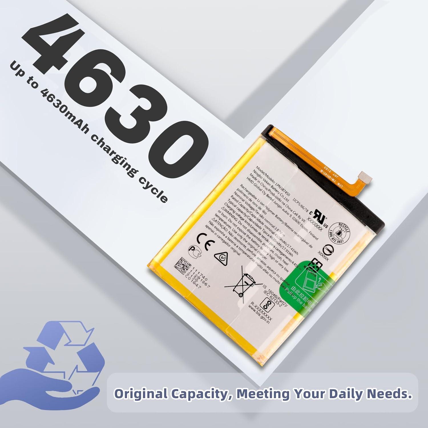 Batería de Reemplazo LPN387450 para Nokia XR20 4630mAh