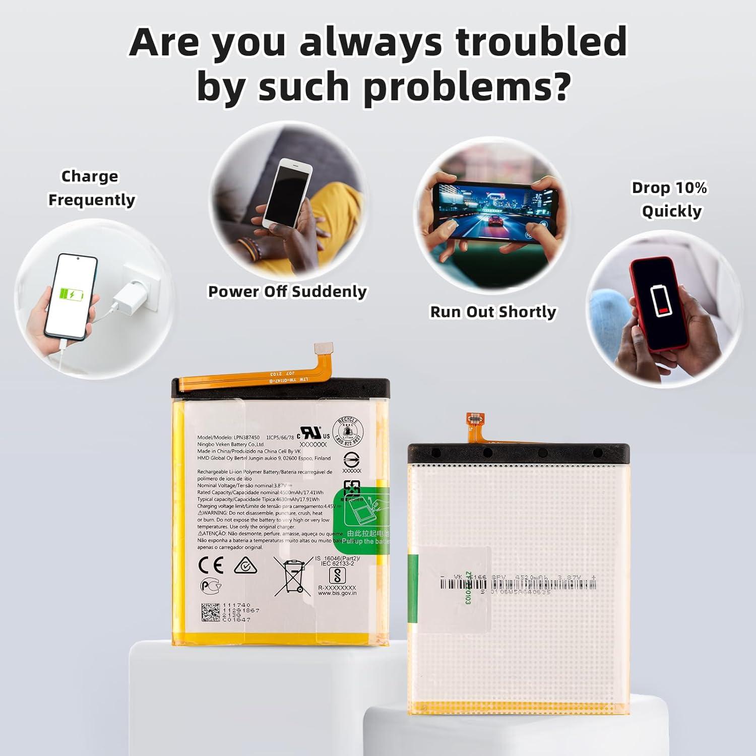 Batería de Reemplazo LPN387450 para Nokia XR20 4630mAh