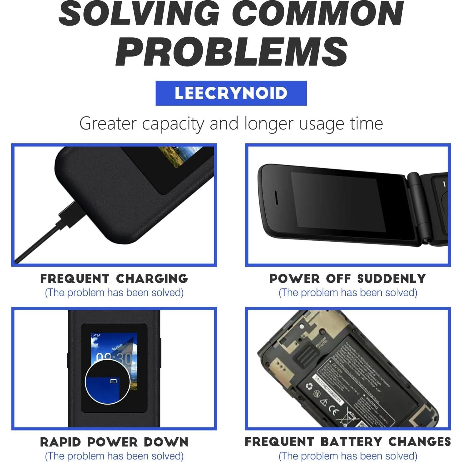 Batería de Reemplazo HE402 2800mAh para Nokia 2760 Flip