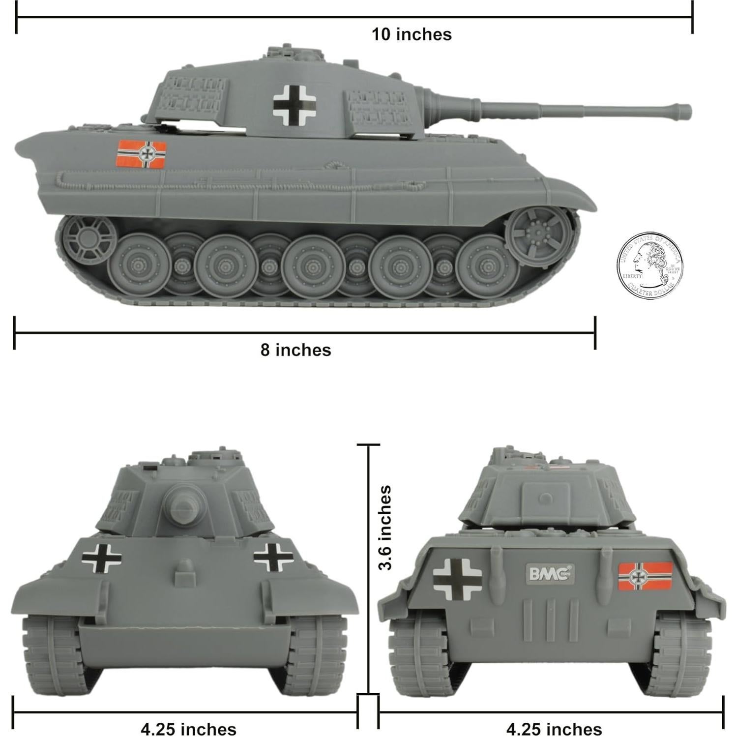Tanque de Juguete BMC Rey Tigre Alemán 1:32 Gris
