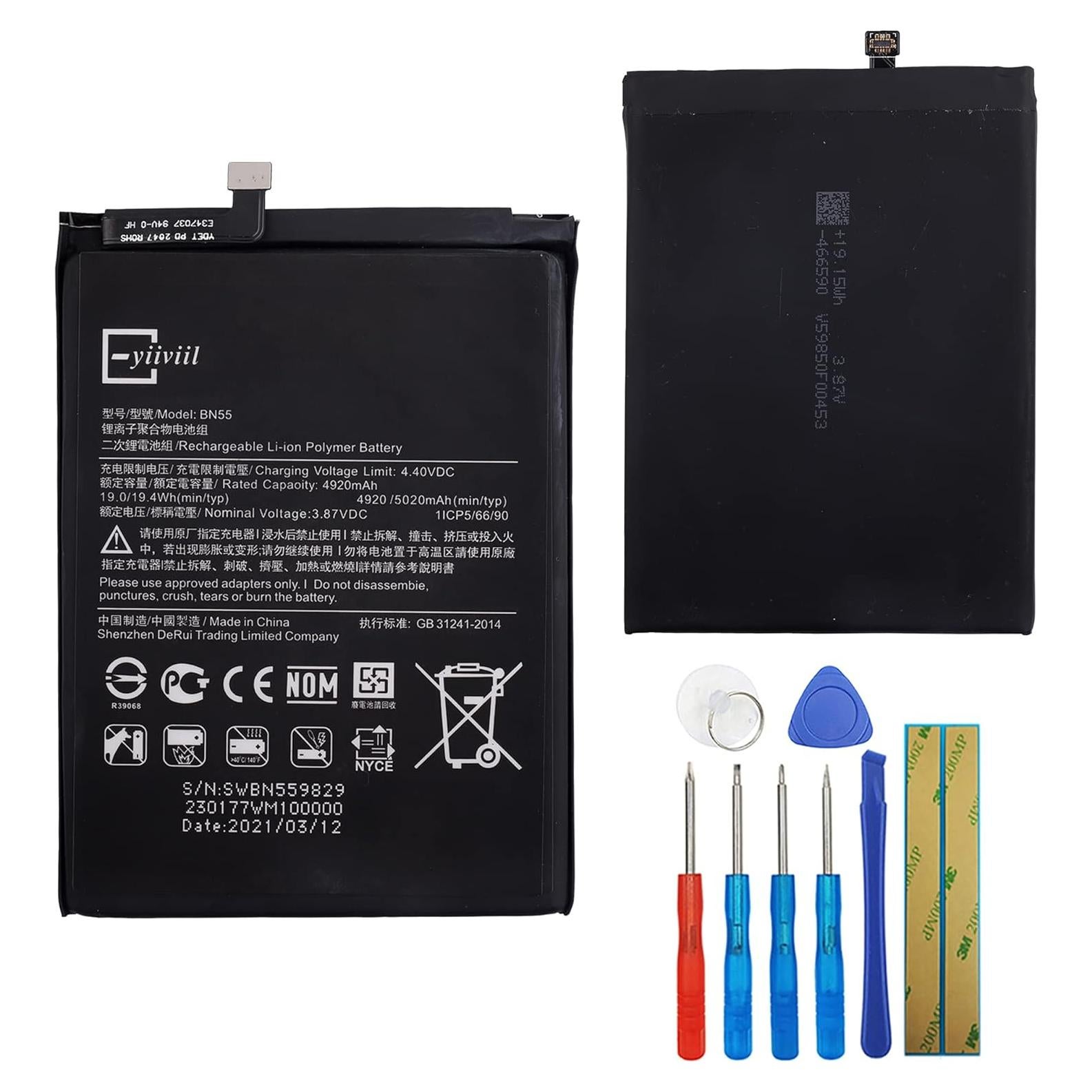 Batería de Reemplazo BN55 para Xiaomi Note 9S 4920mAh