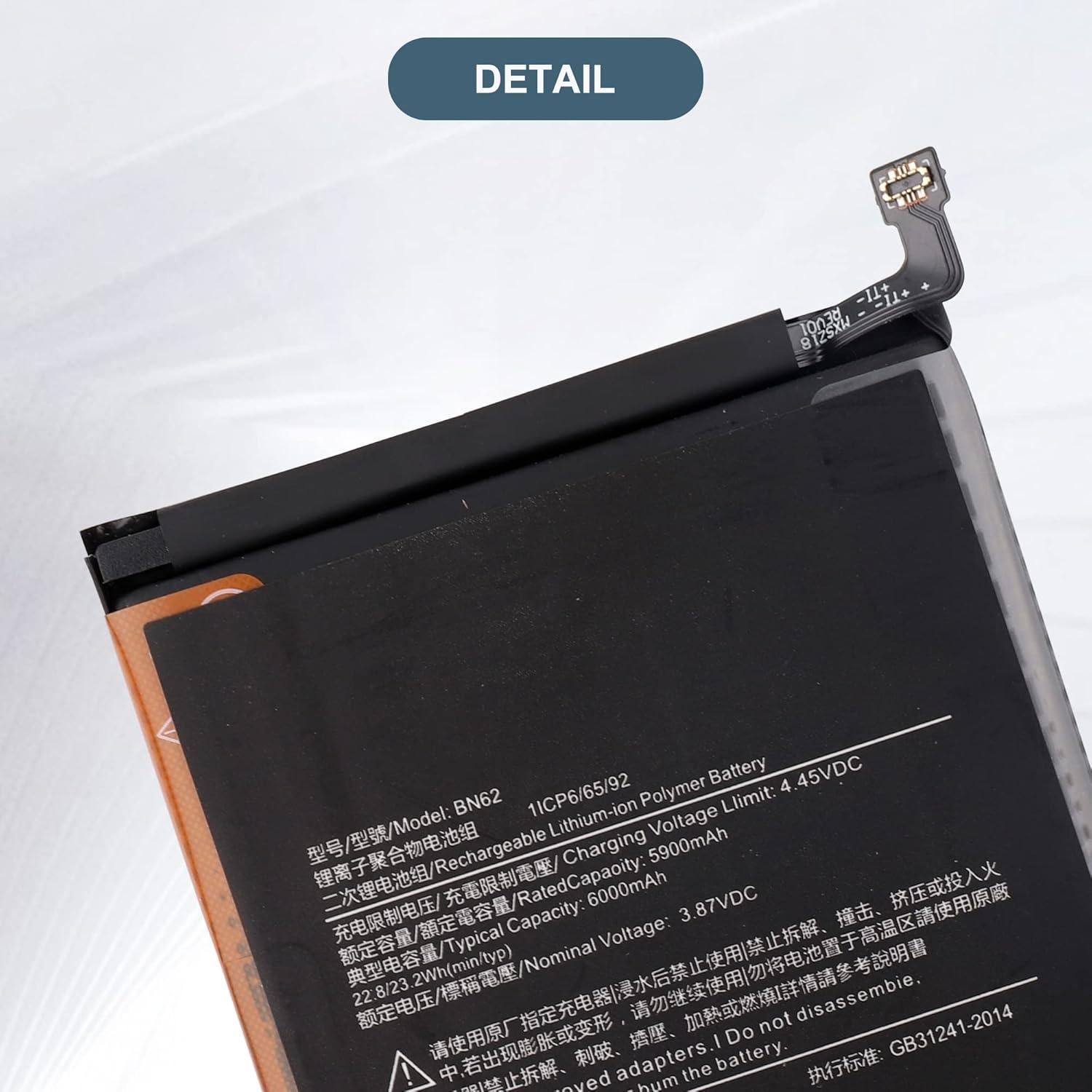 Batería de Reemplazo BN62 6000mAh para Xiaomi Pocophone Poco M3