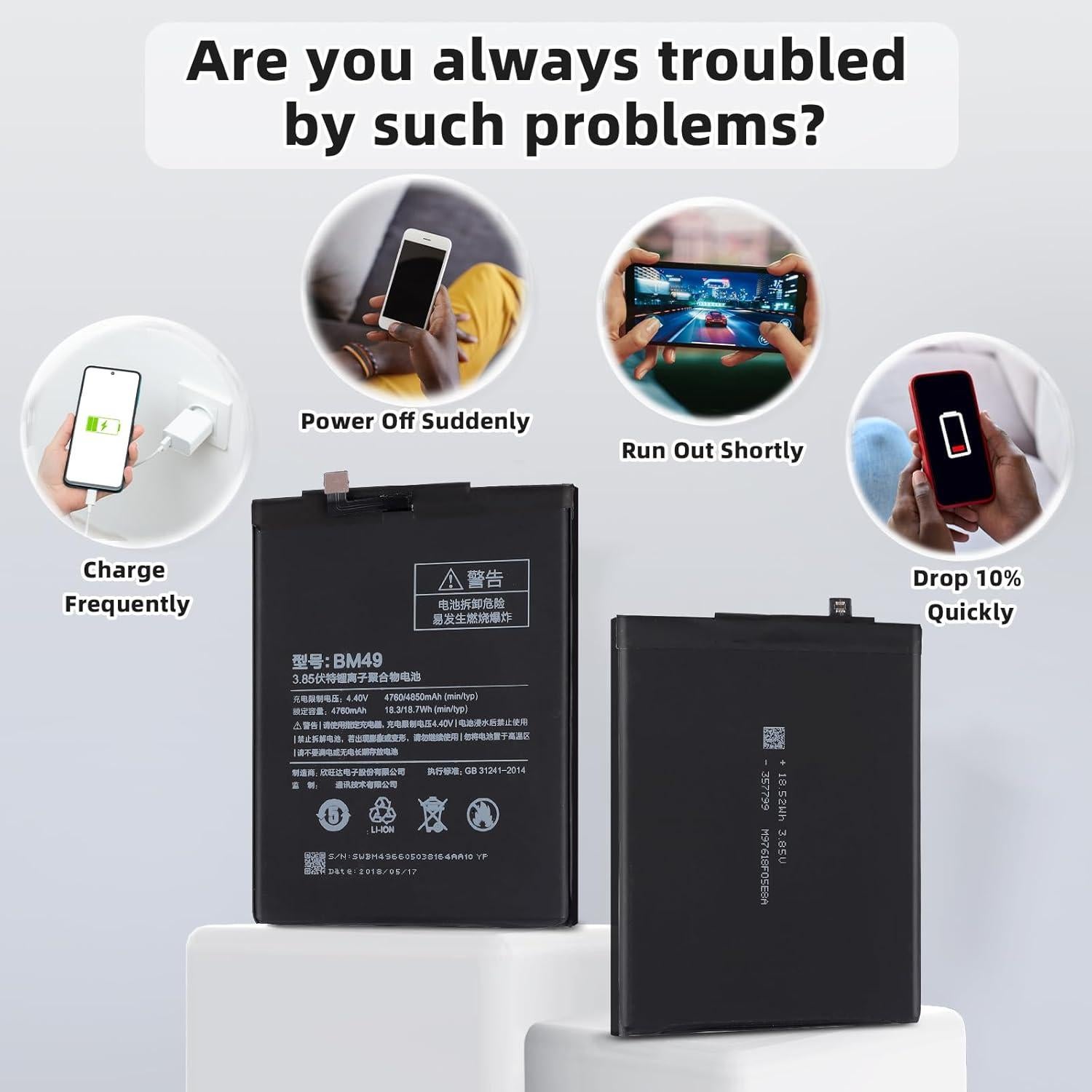 Batería de Reemplazo BM49 Xiaomi Mi Max 4850mAh 4.4V