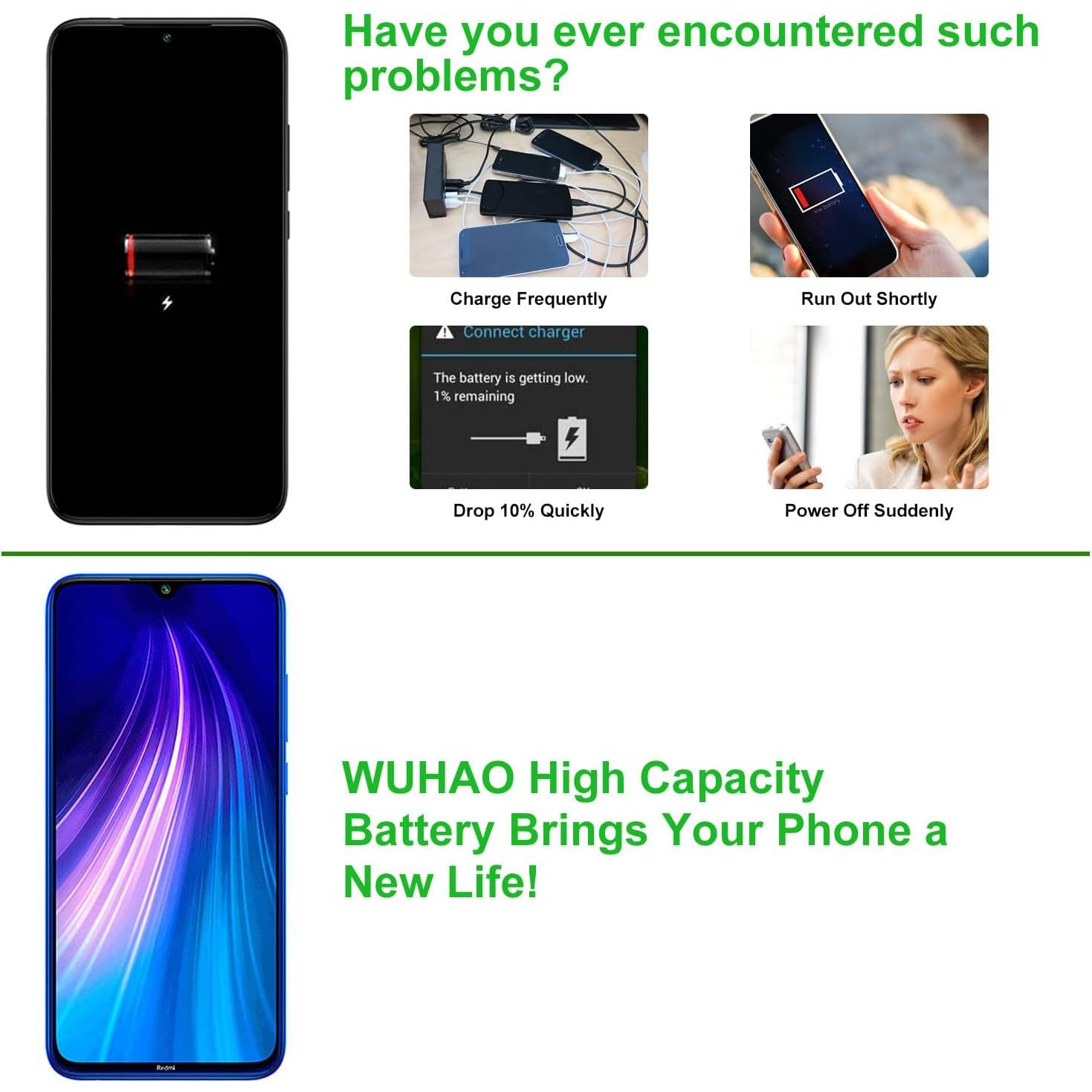 Batería WUHAO BN46 para Xiaomi Redmi Note 8 + Kit Herramientas