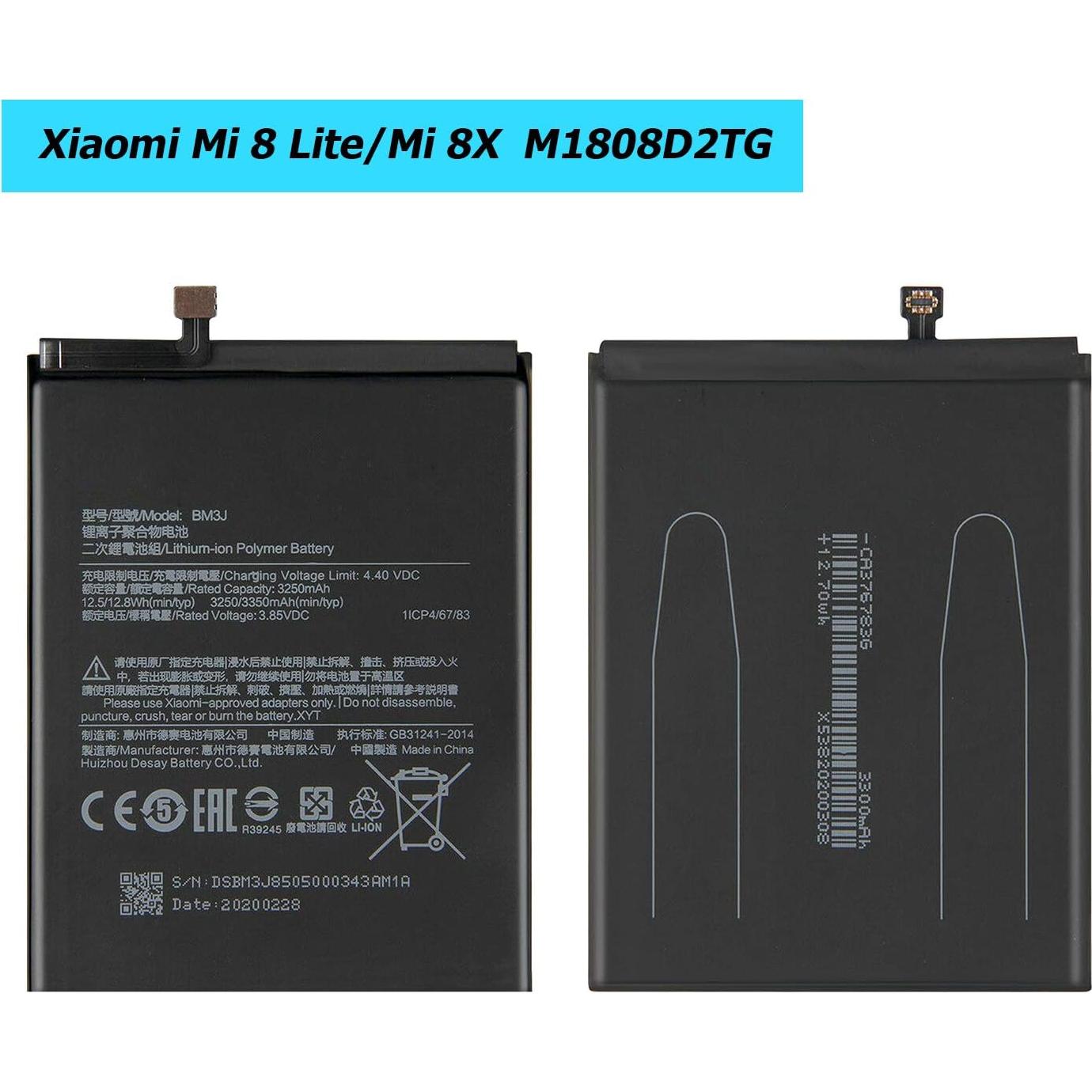 Batería de Reemplazo BM3J para Xiaomi Mi 8 Lite/Mi 8/Mi 8X 3250mAh