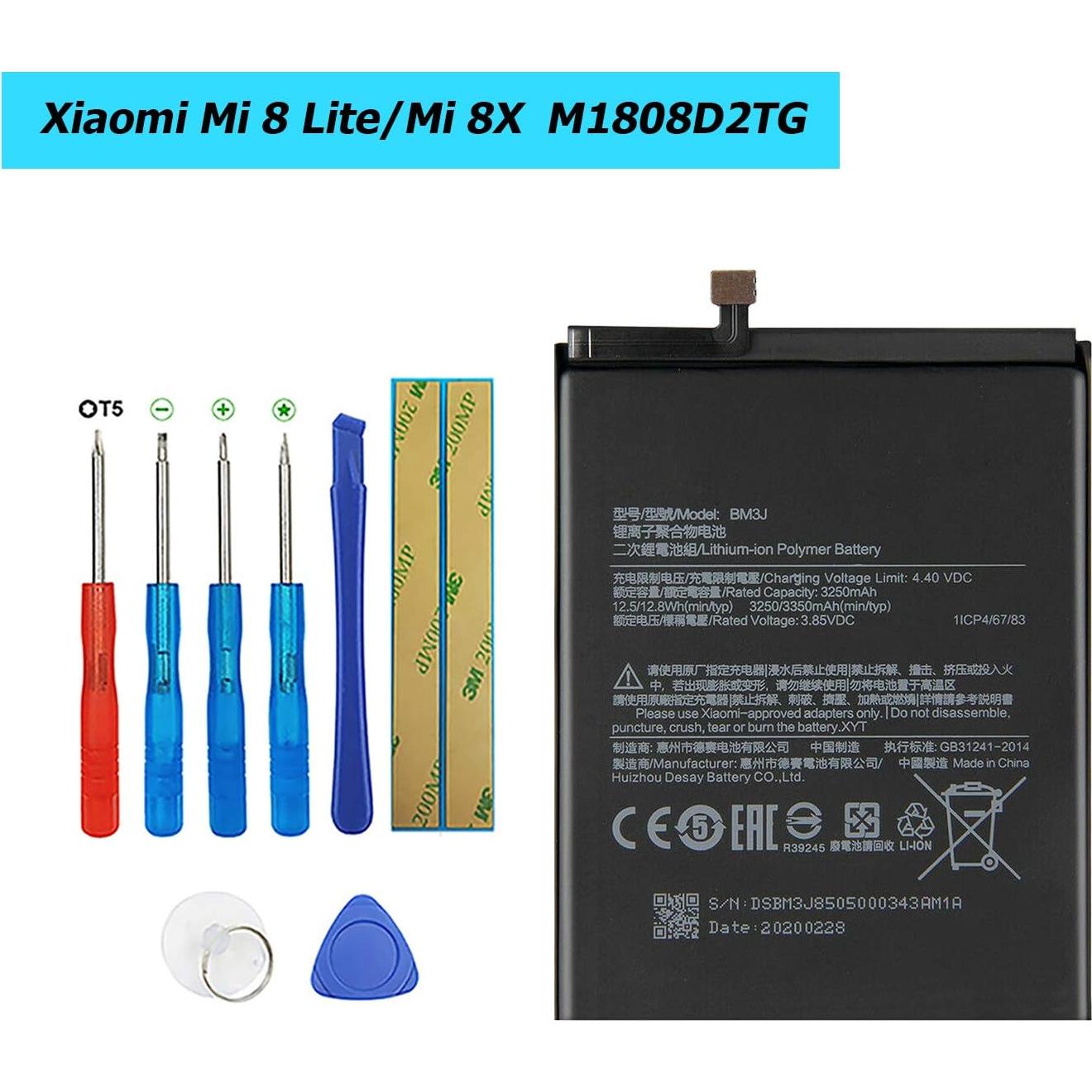 Batería de Reemplazo BM3J para Xiaomi Mi 8 Lite/Mi 8/Mi 8X 3250mAh