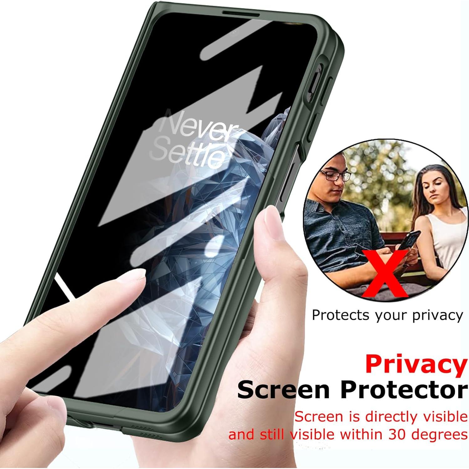 Funda OnePlus Open Verde con Protector de Pantalla Privado