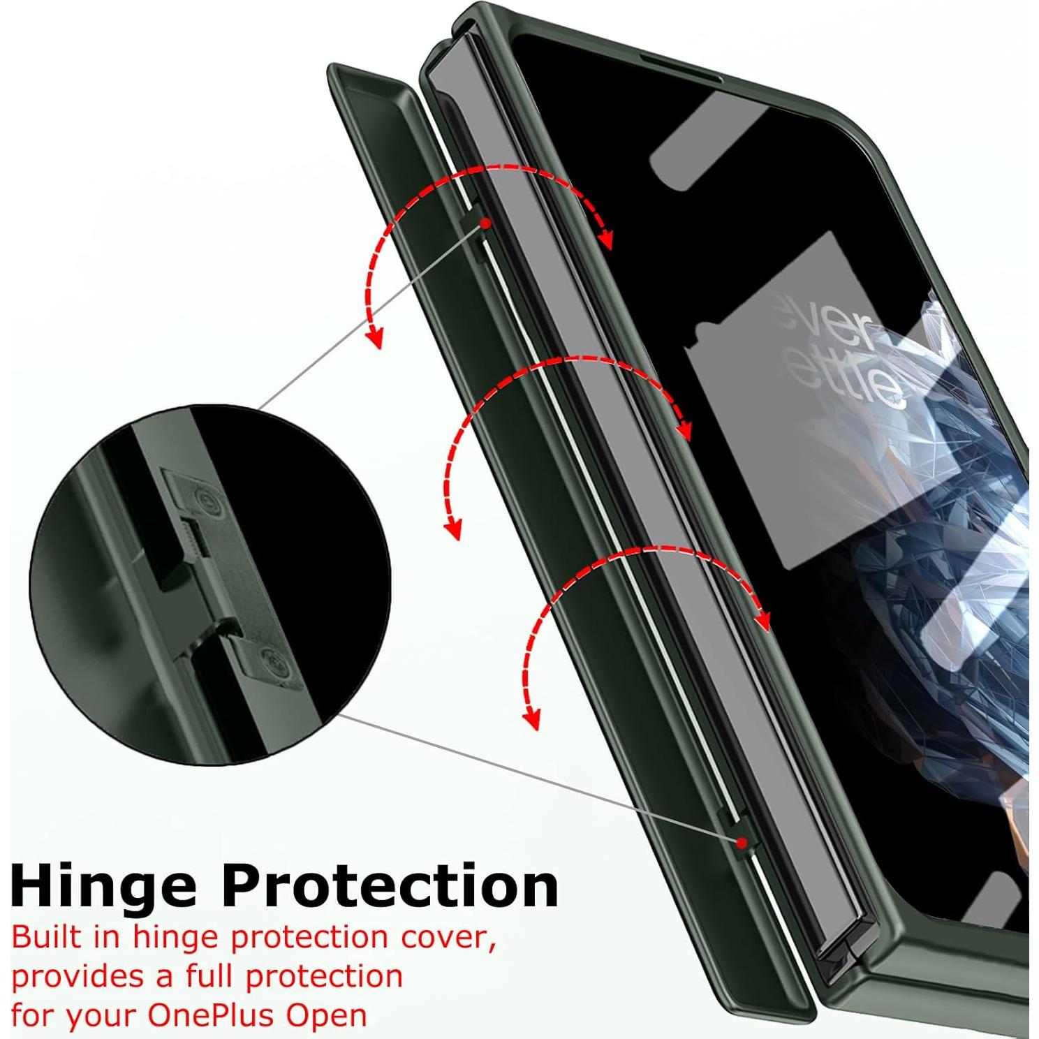 Funda OnePlus Open Verde con Protector de Pantalla Privado