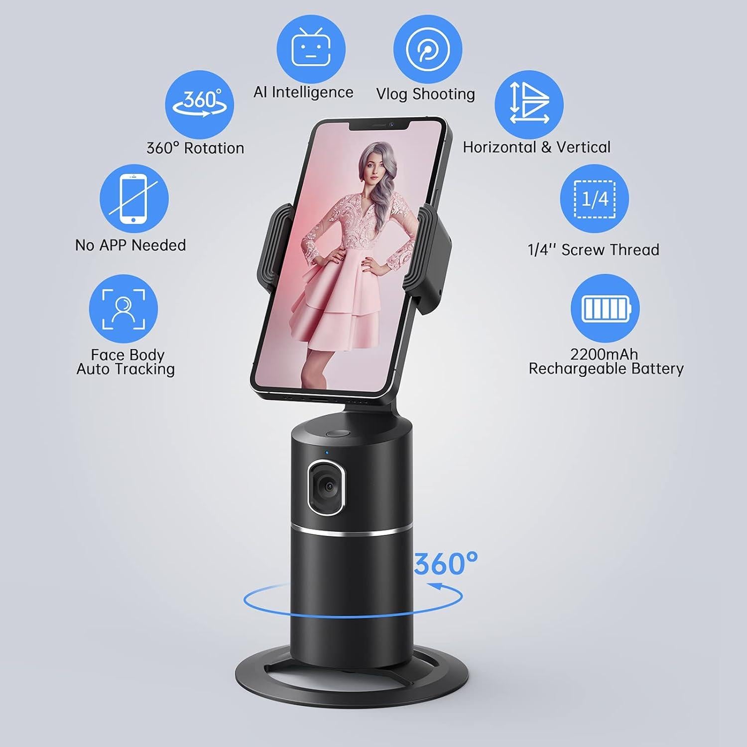 Soporte para Teléfono Camrola con Seguimiento Facial 360°
