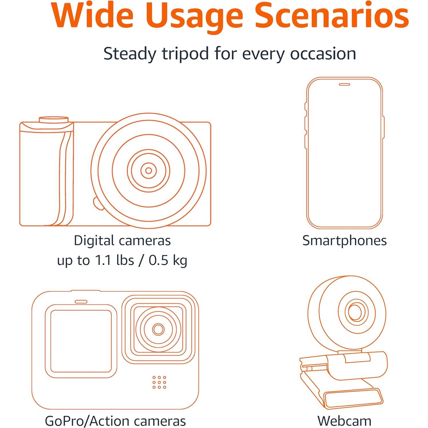 Trípode flexible Amazon Basics con control remoto 70.96 cm