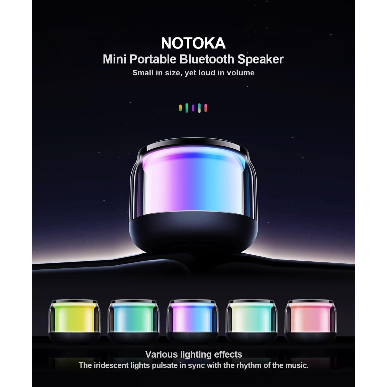 Mini Altavoces Bluetooth Inalámbricos NOTOKA A64- con Luces