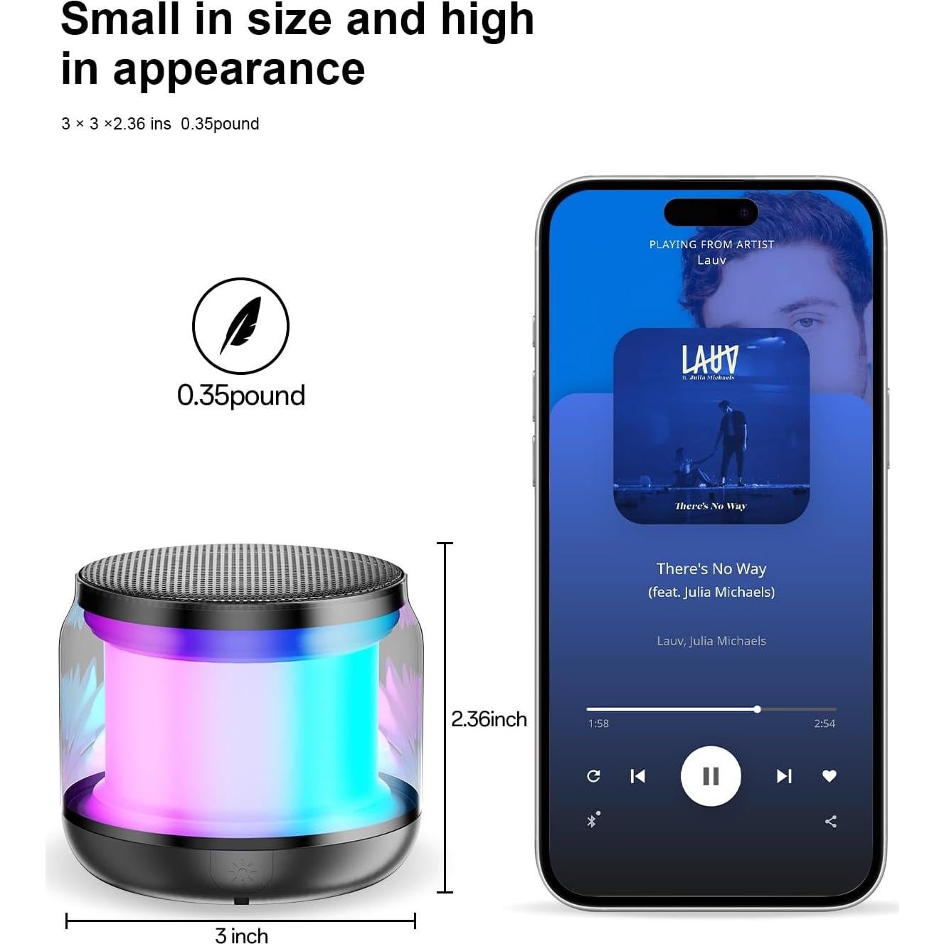 Mini Altavoces Bluetooth Inalámbricos NOTOKA A64- con Luces