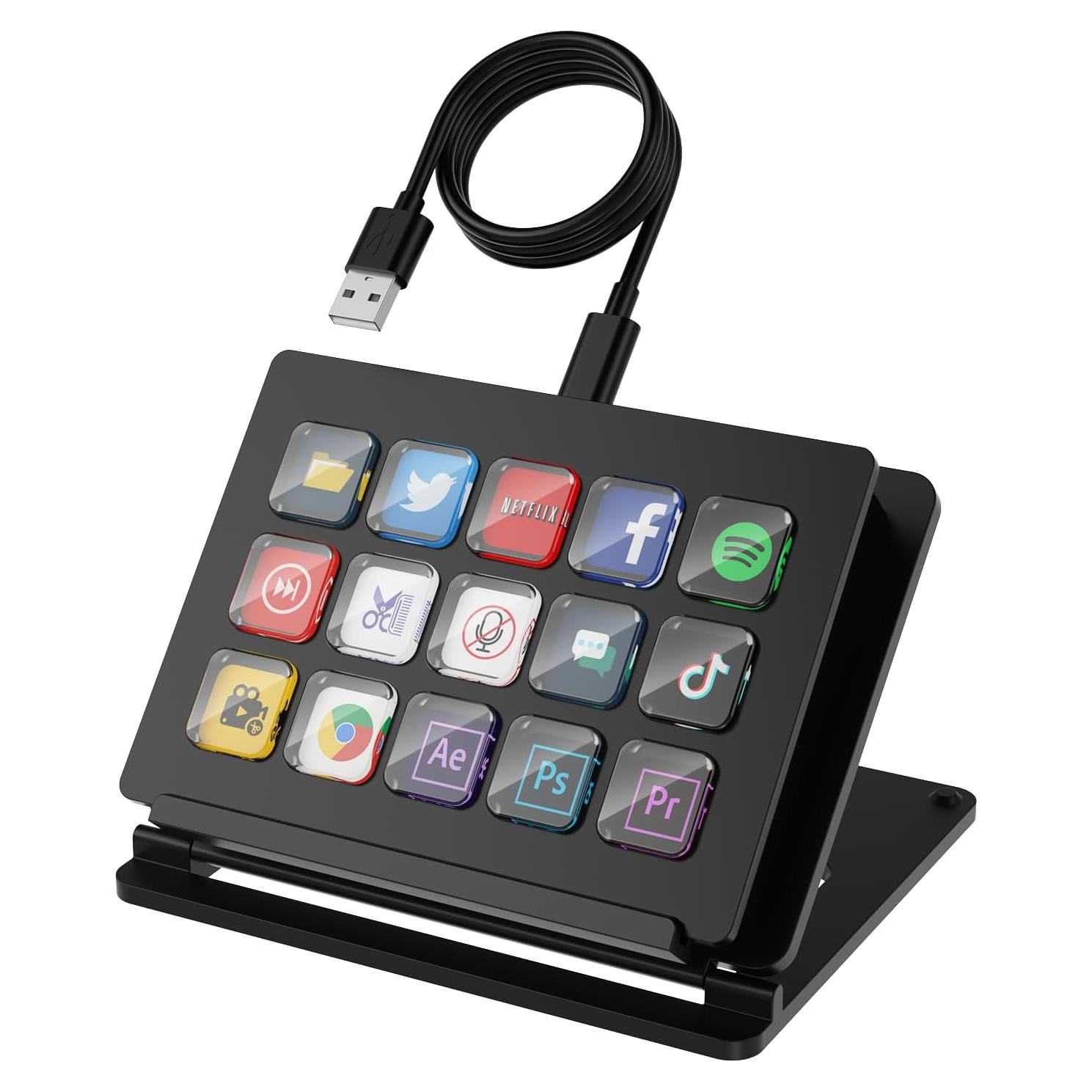 Controlador de Streaming Yinker LZK1 15 Teclas LCD Personalizables