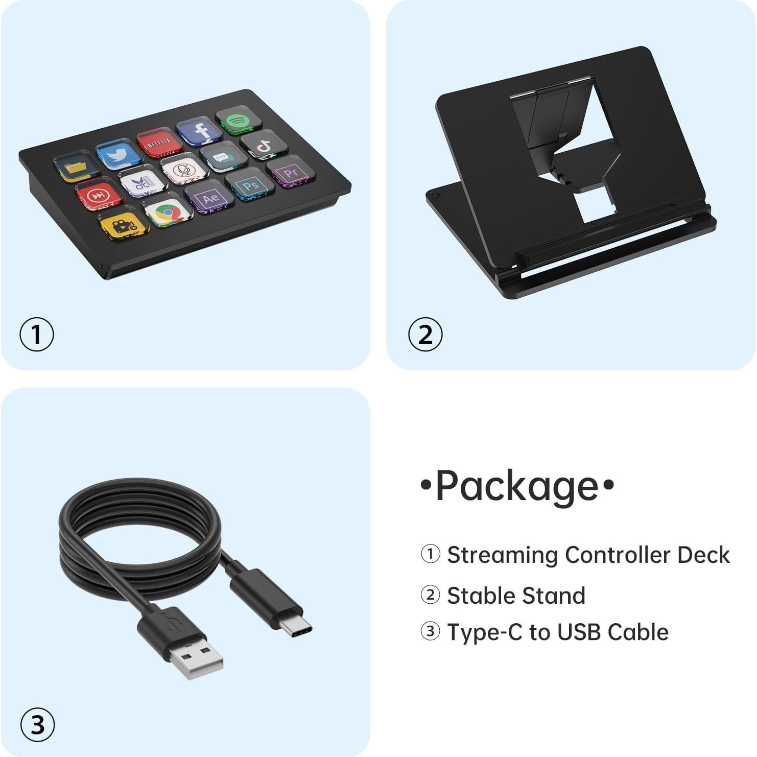 Controlador de Streaming Yinker LZK1 15 Teclas LCD Personalizables