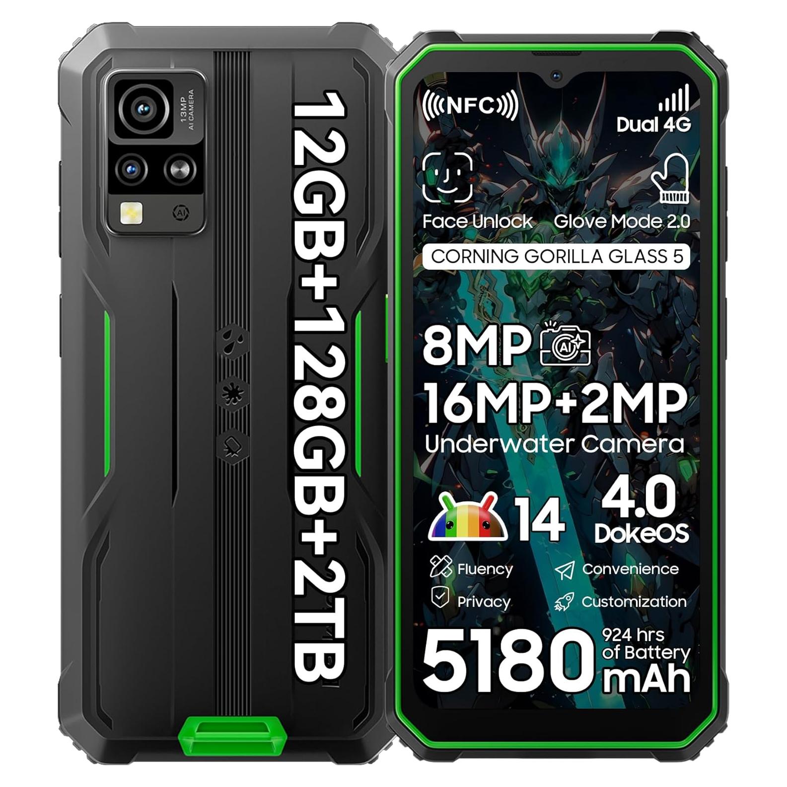 Smartphone Blackview BV4800 Pro 12GB RAM 128GB Verde Resistente