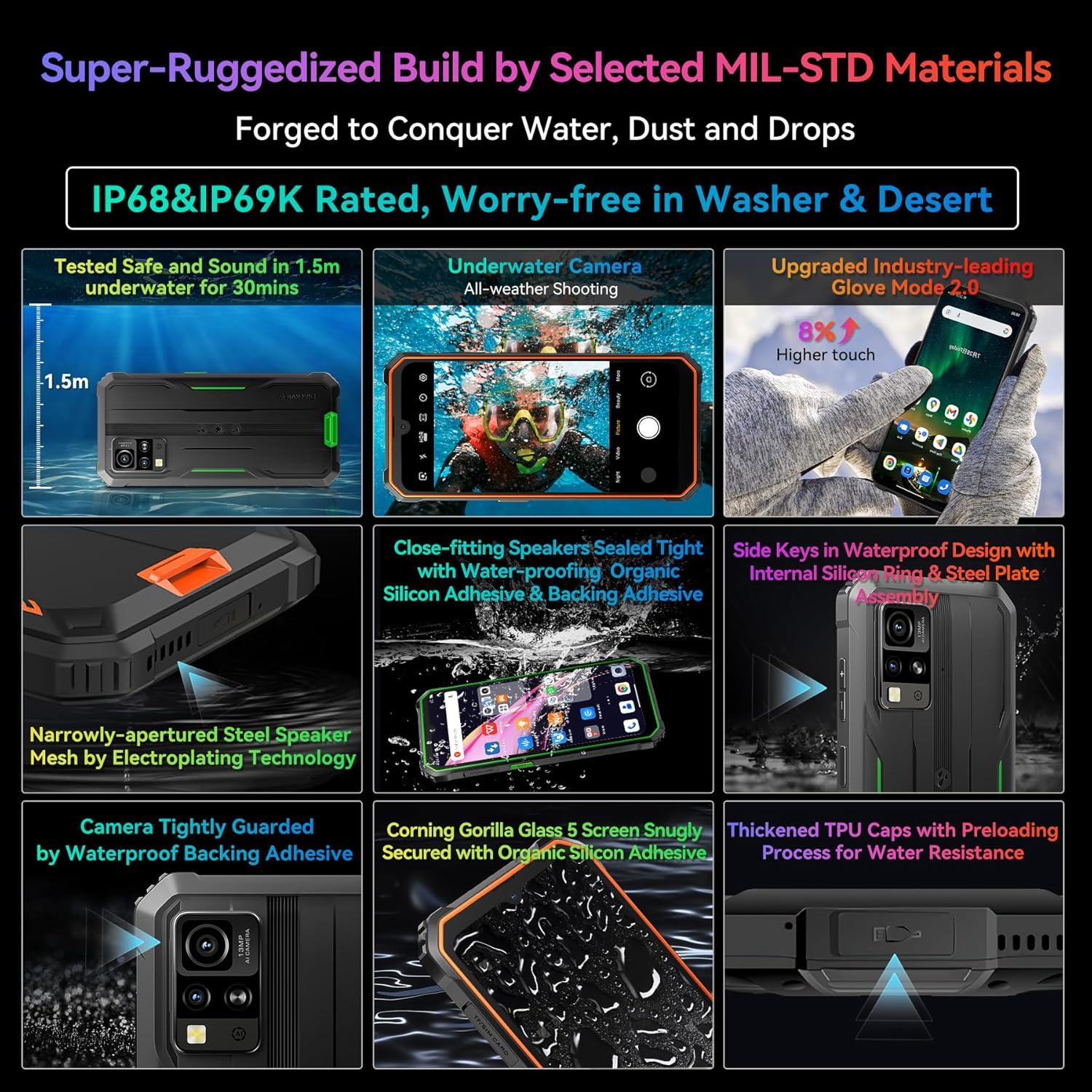 Smartphone Blackview BV4800 Pro 12GB RAM 128GB Verde Resistente