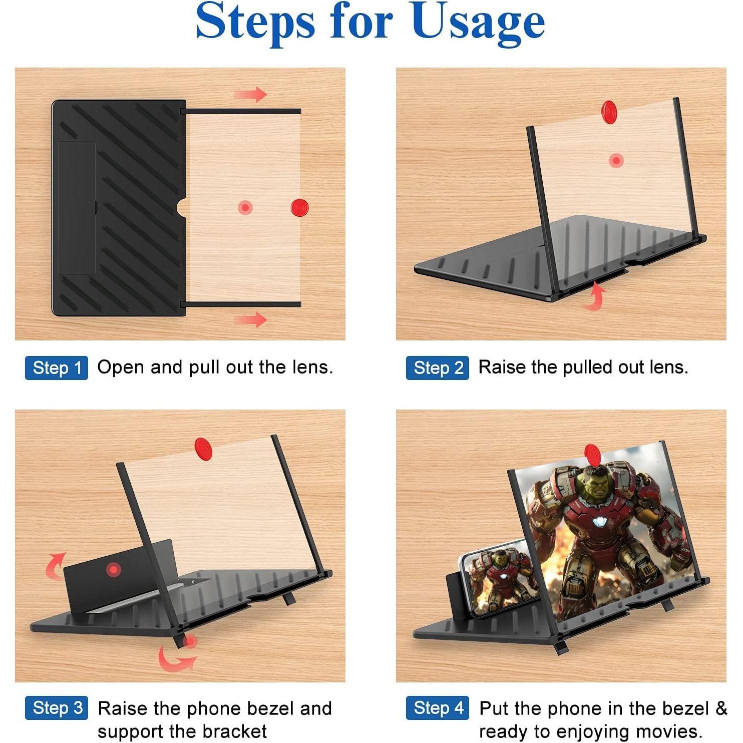 Aumentador de Pantalla 3D HD 20" Fanlory Negro Plegable