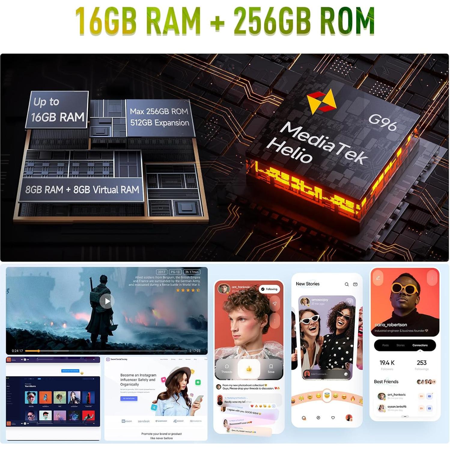 Smartphone Ulefone Armor 22 Resistente 16GB RAM 256GB Verde