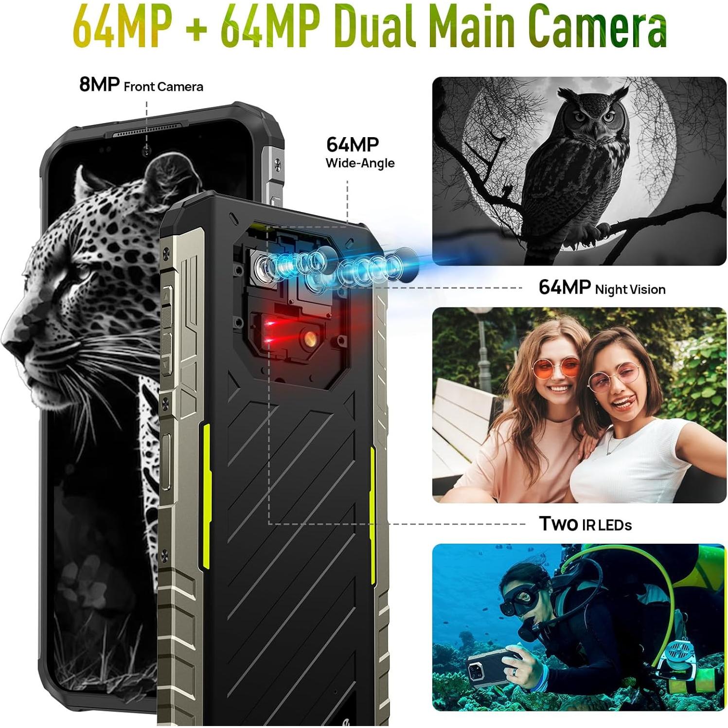 Smartphone Ulefone Armor 22 Resistente 16GB RAM 256GB Verde