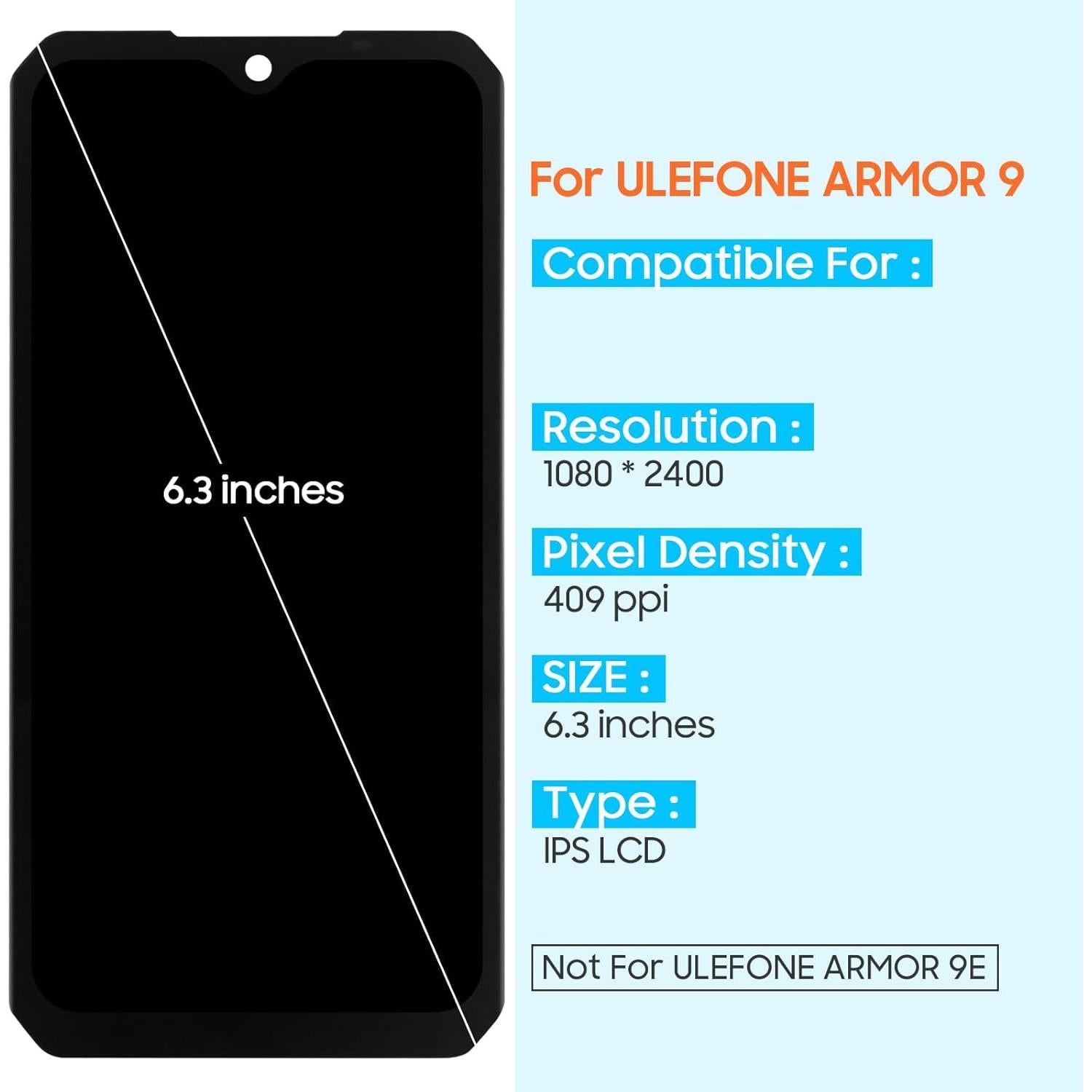 Pantalla LCD Reemplazo Ulefone Armor 9 - ARSSLY