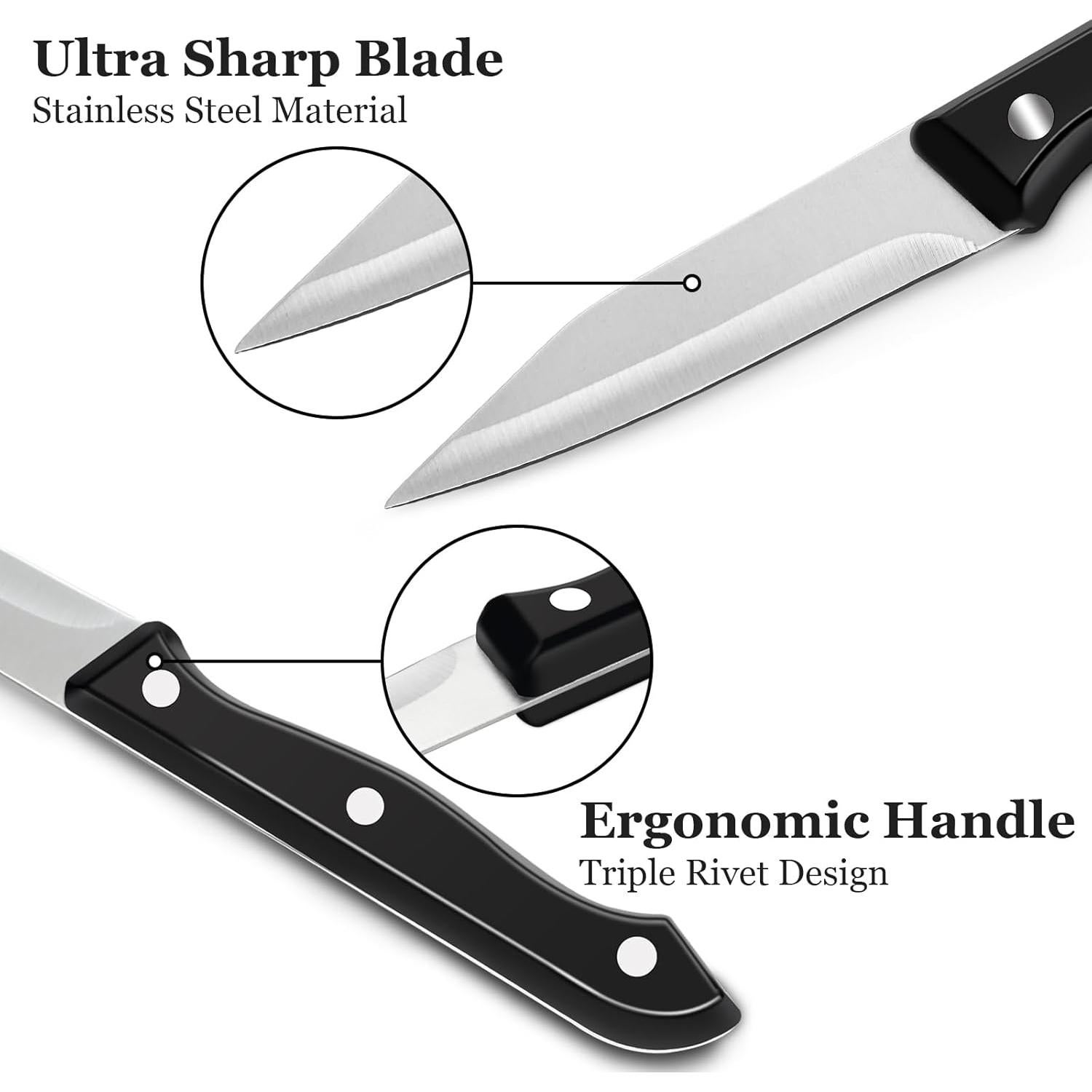 Juego de 4 Cuchillos de Pelar BEWOS Acero Inoxidable 8.89 cm