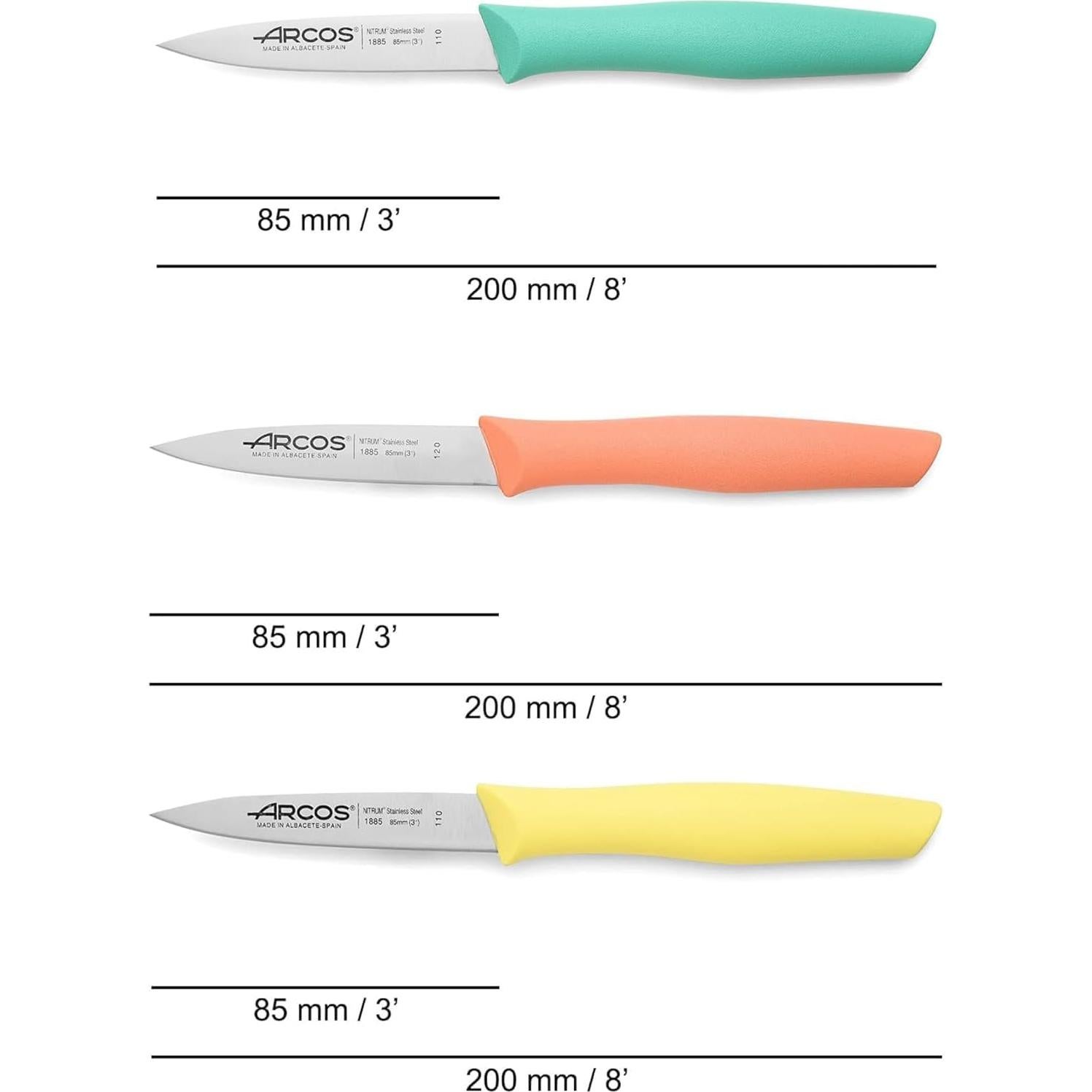 Juego de cuchillos de pelar Arcos 3 piezas acero inoxidable