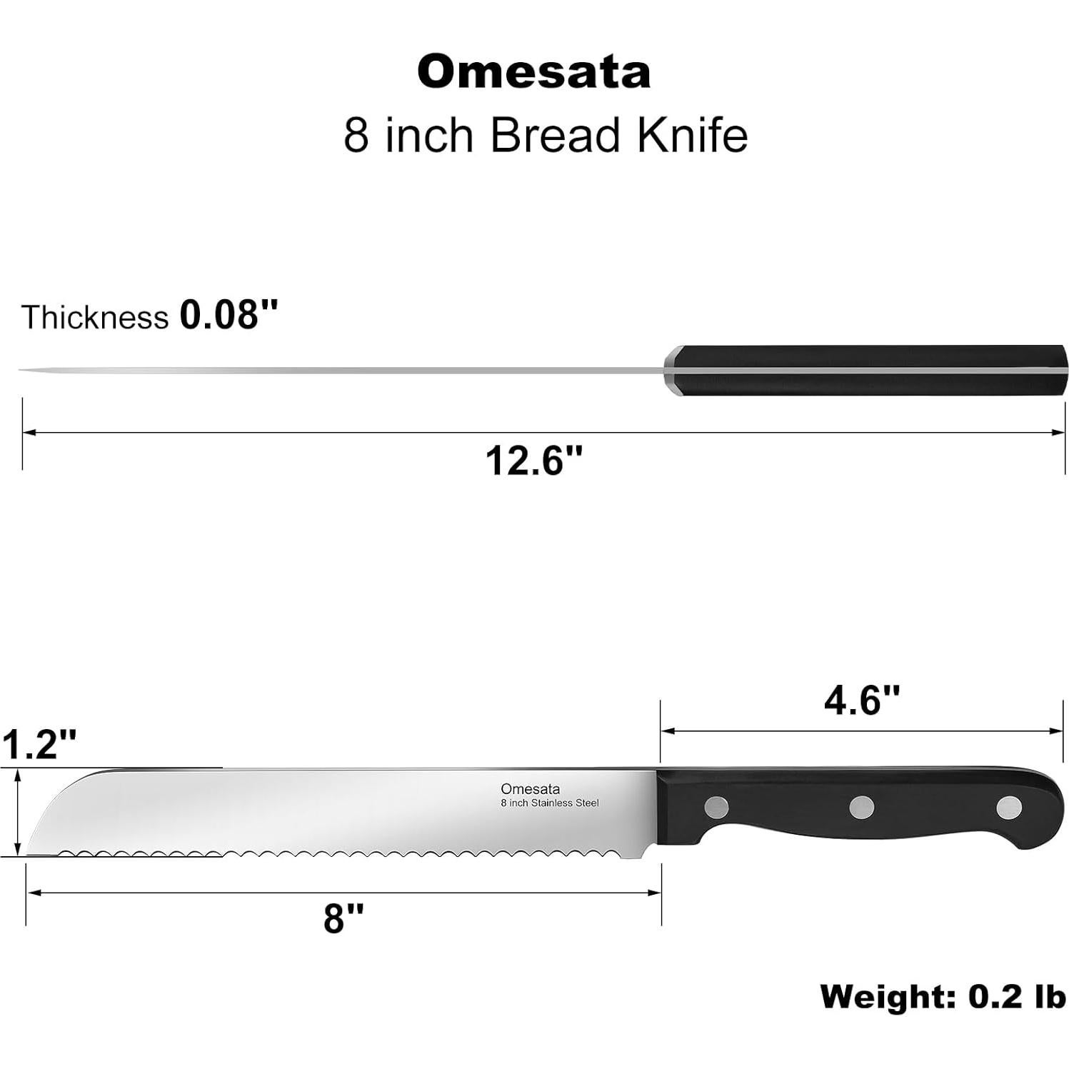 Cuchillo de Pan Omesata 20 cm Acero Inoxidable Serrado