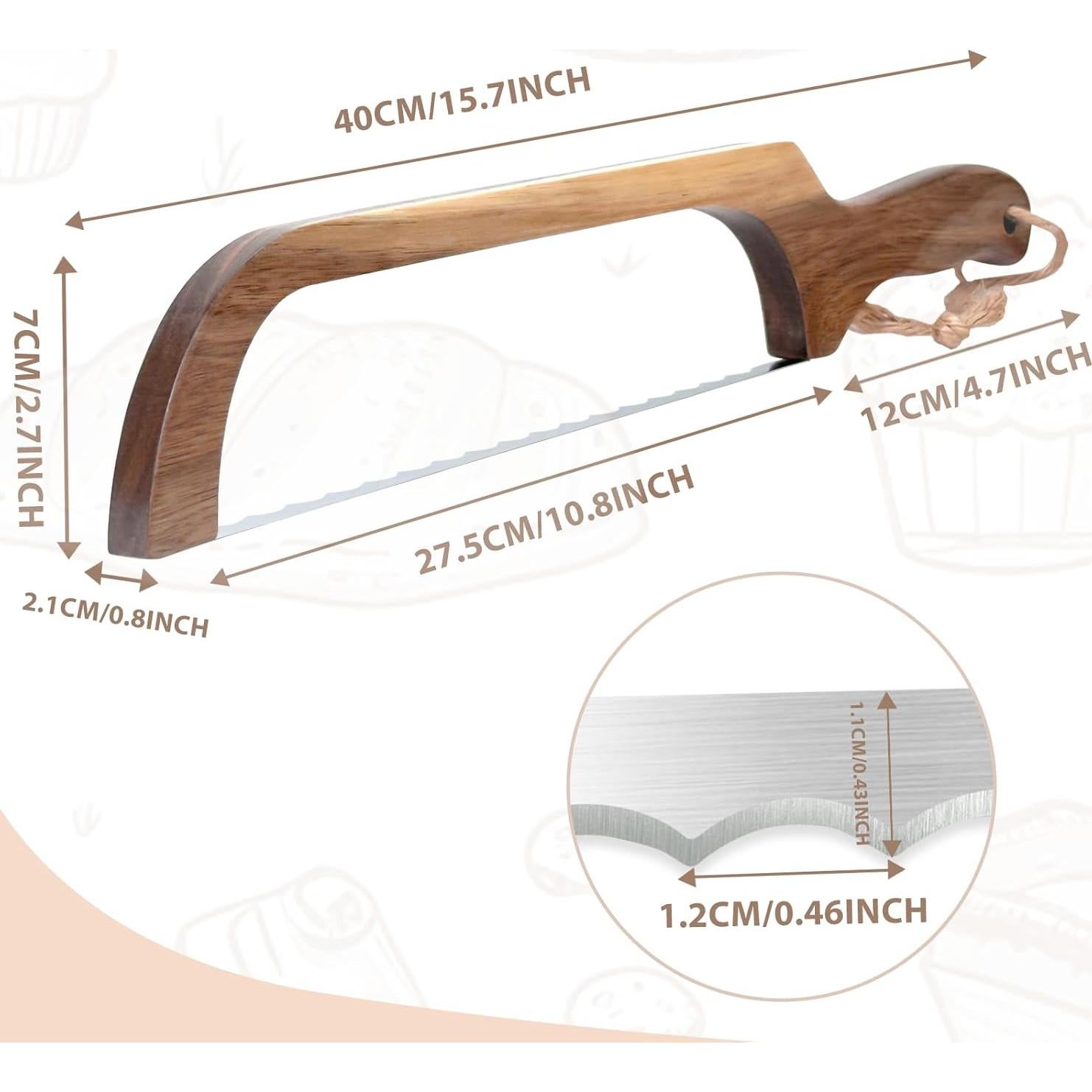 Cuchillo de Pan HOTTOR de Acero Inoxidable 27.4 cm Serrado