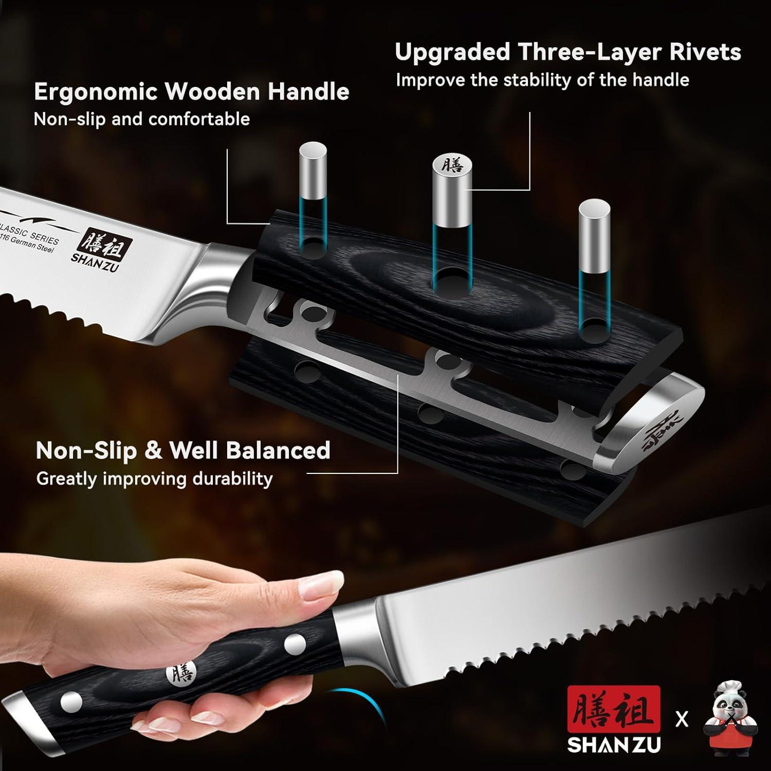 Cuchillo de Pan SHAN ZU 25.4 cm Acero Inoxidable 1.4116