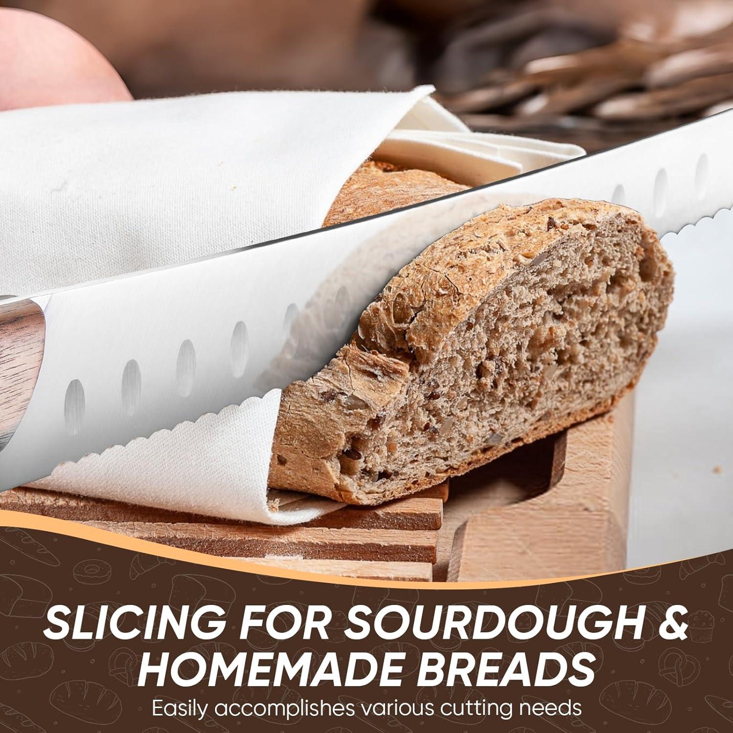 Cuchillo de Pan Dragón Púrpura 36.96 cm Acero Carbono Serrado