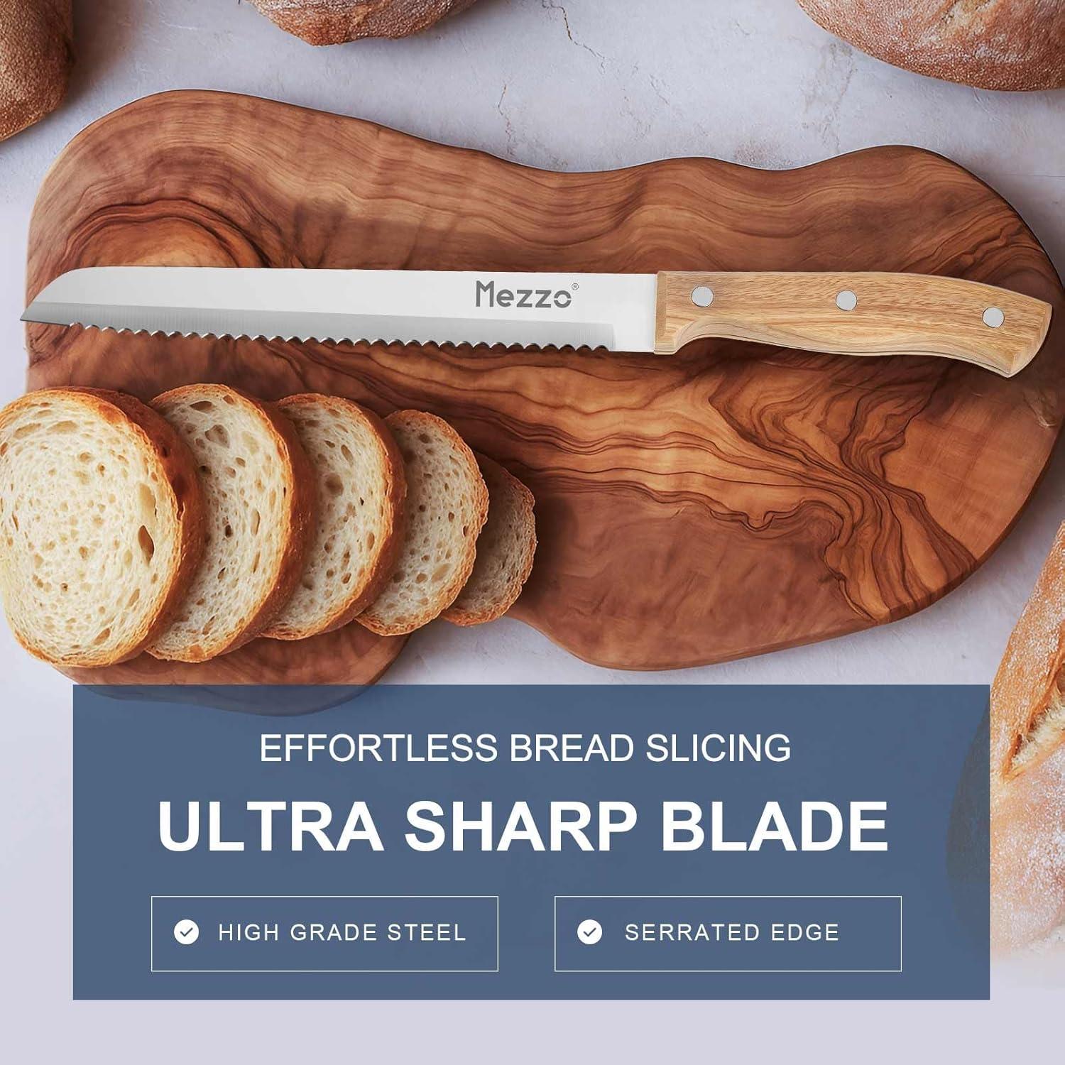 Cuchillo de Pan Serrado Mezzo 20.32 cm Acero Alto Carbono