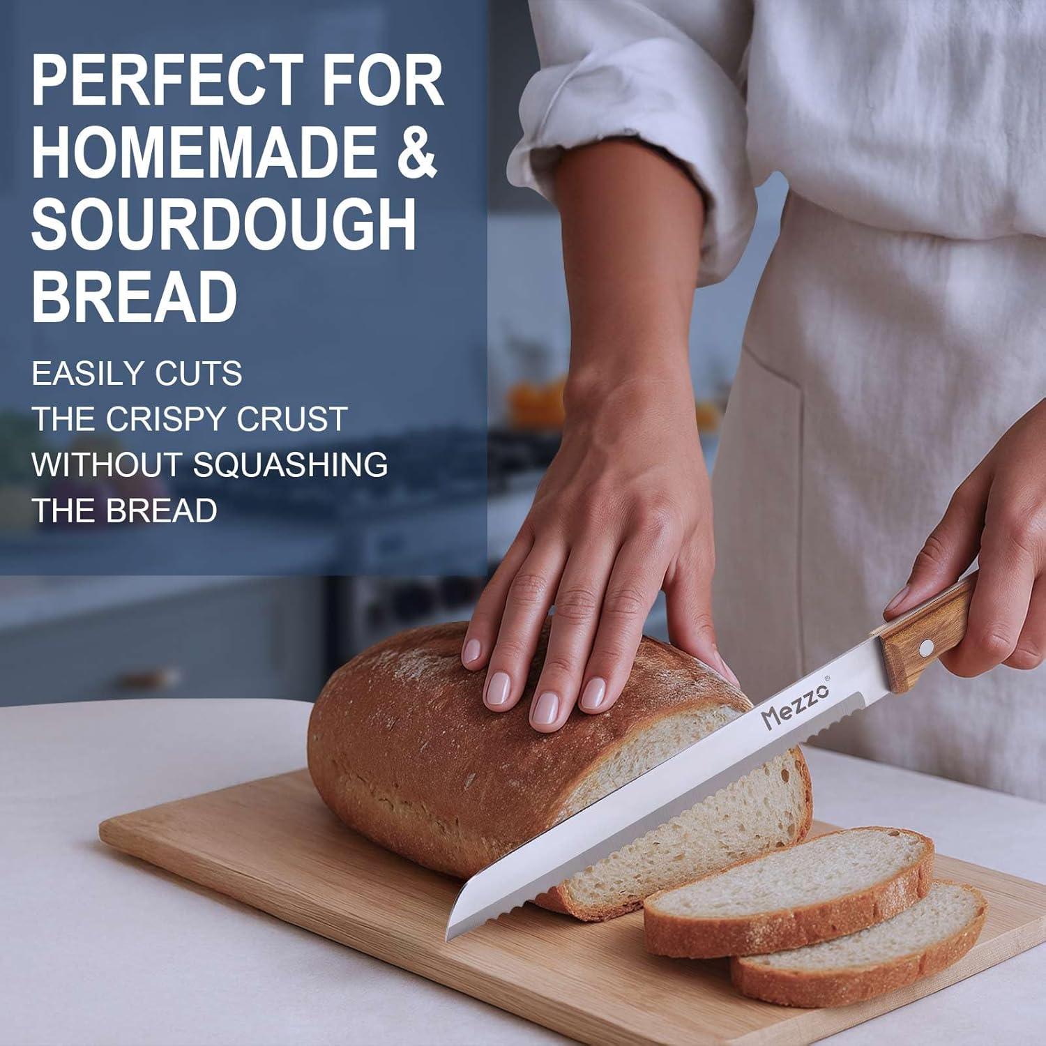 Cuchillo de Pan Serrado Mezzo 20.32 cm Acero Alto Carbono