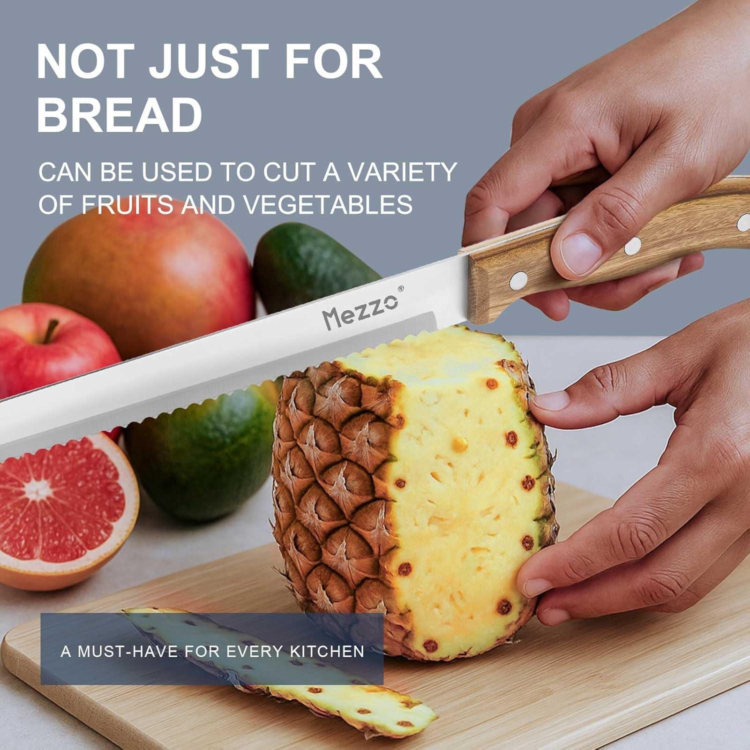 Cuchillo de Pan Serrado Mezzo 20.32 cm Acero Alto Carbono