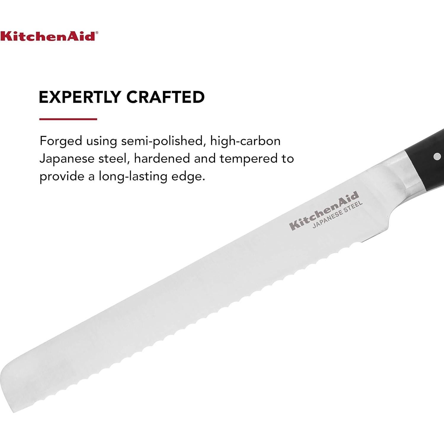 Cuchillo de Pan KitchenAid Forjado 12.7 cm Acero Inoxidable Negro