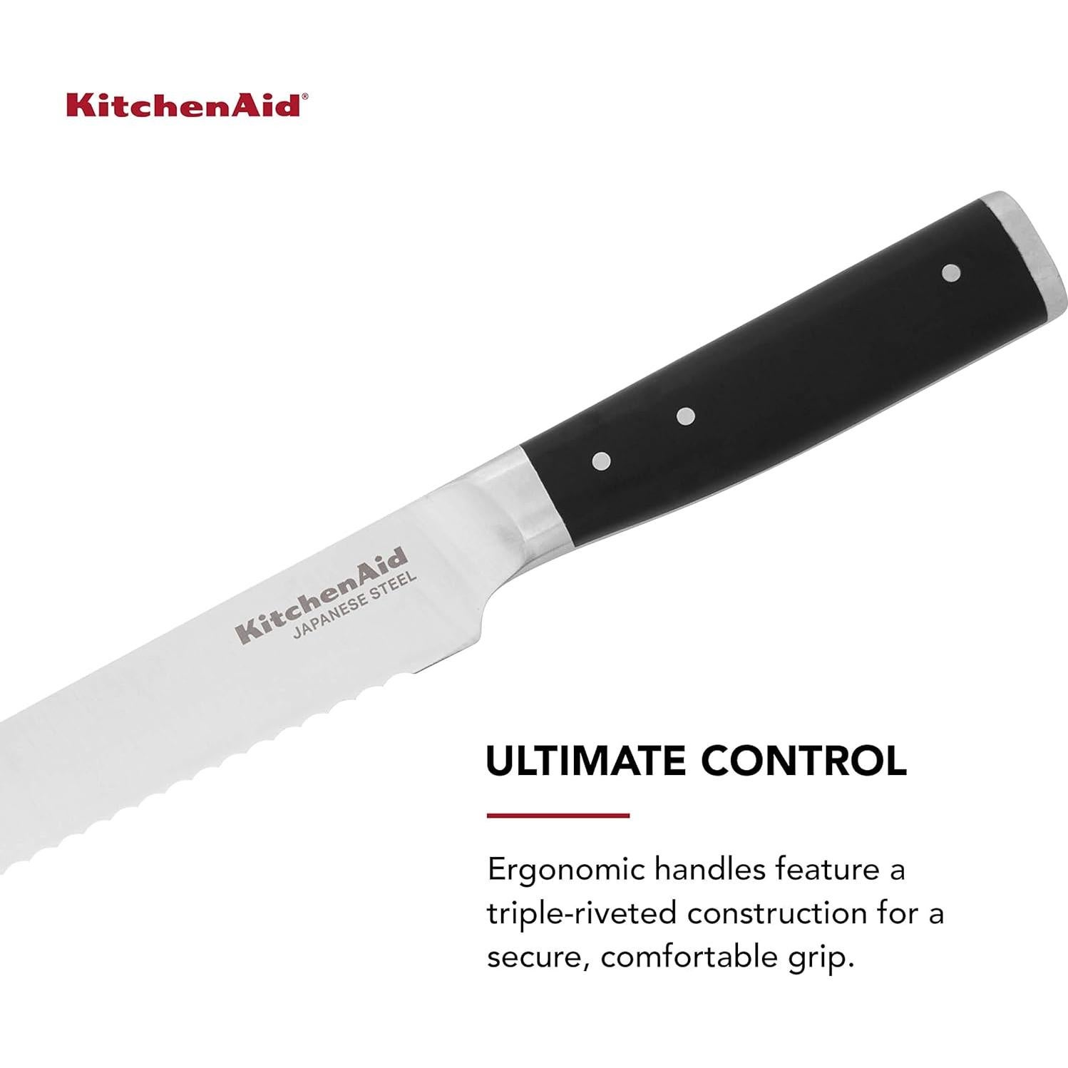 Cuchillo de Pan KitchenAid Forjado 12.7 cm Acero Inoxidable Negro